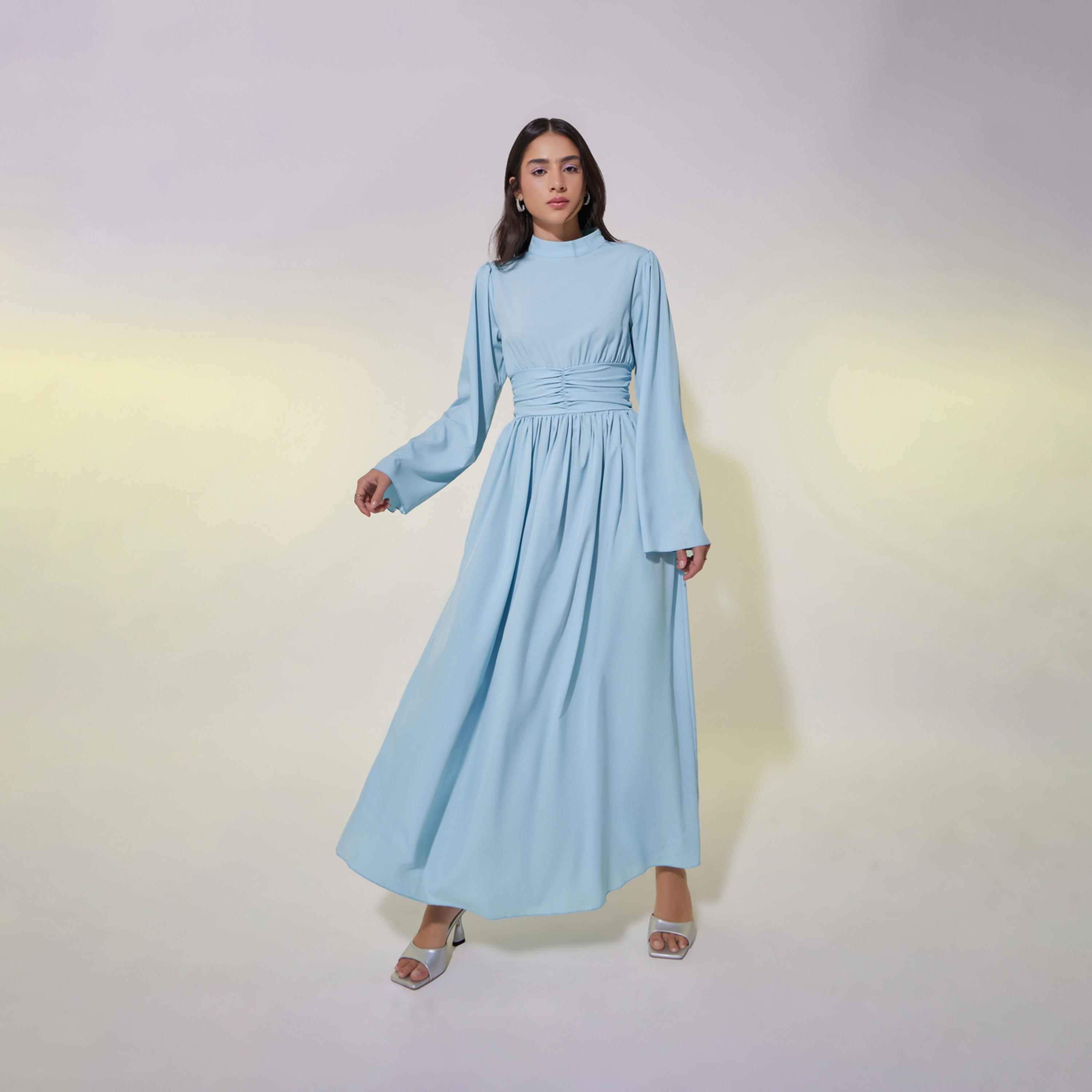 Take Two Corset Waist High Neck A-Line Maxi Dress-women-clothing-dresses-image-2