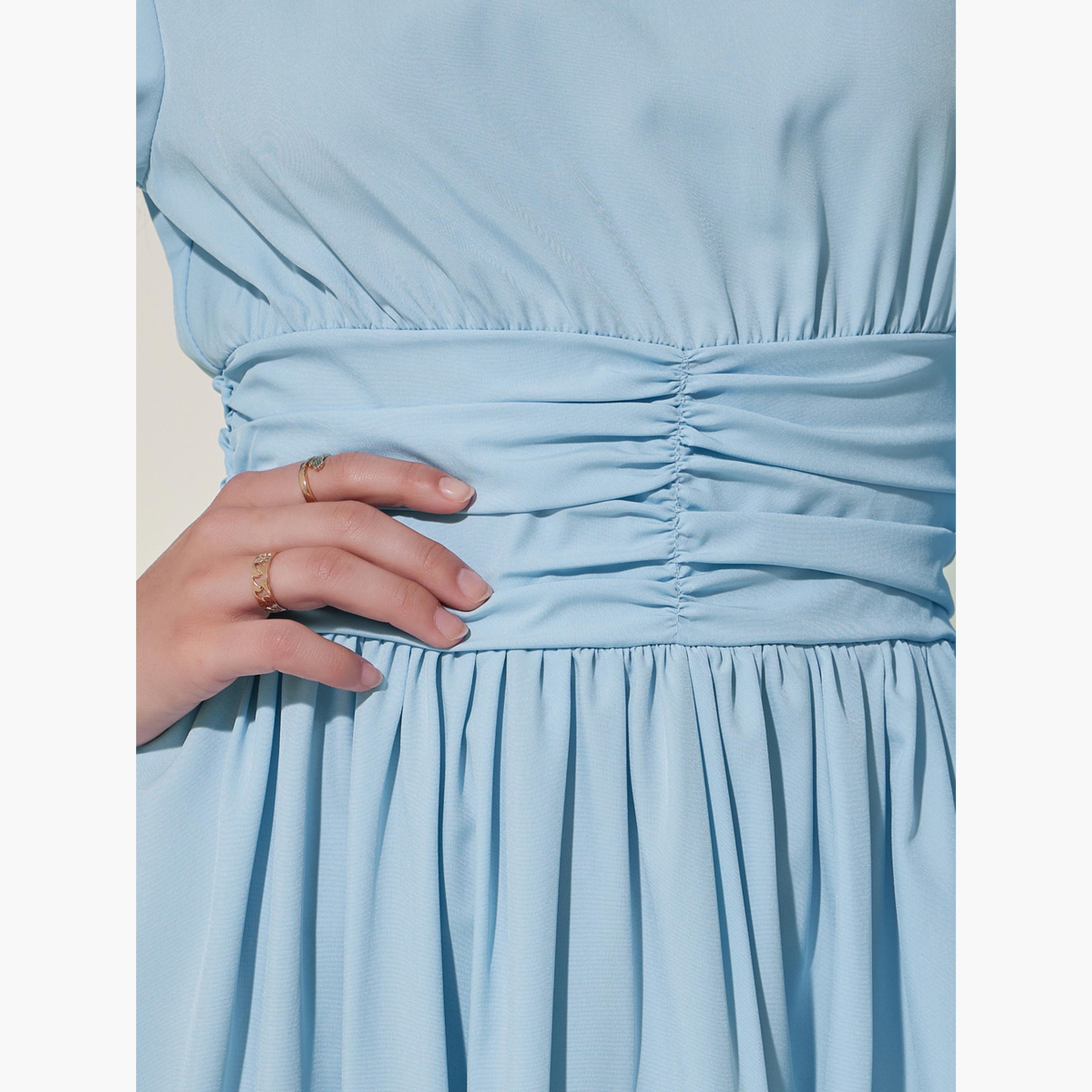 فستان طويلة بياقة عالية وخصر كورسيه-women-clothing-dresses-image-4