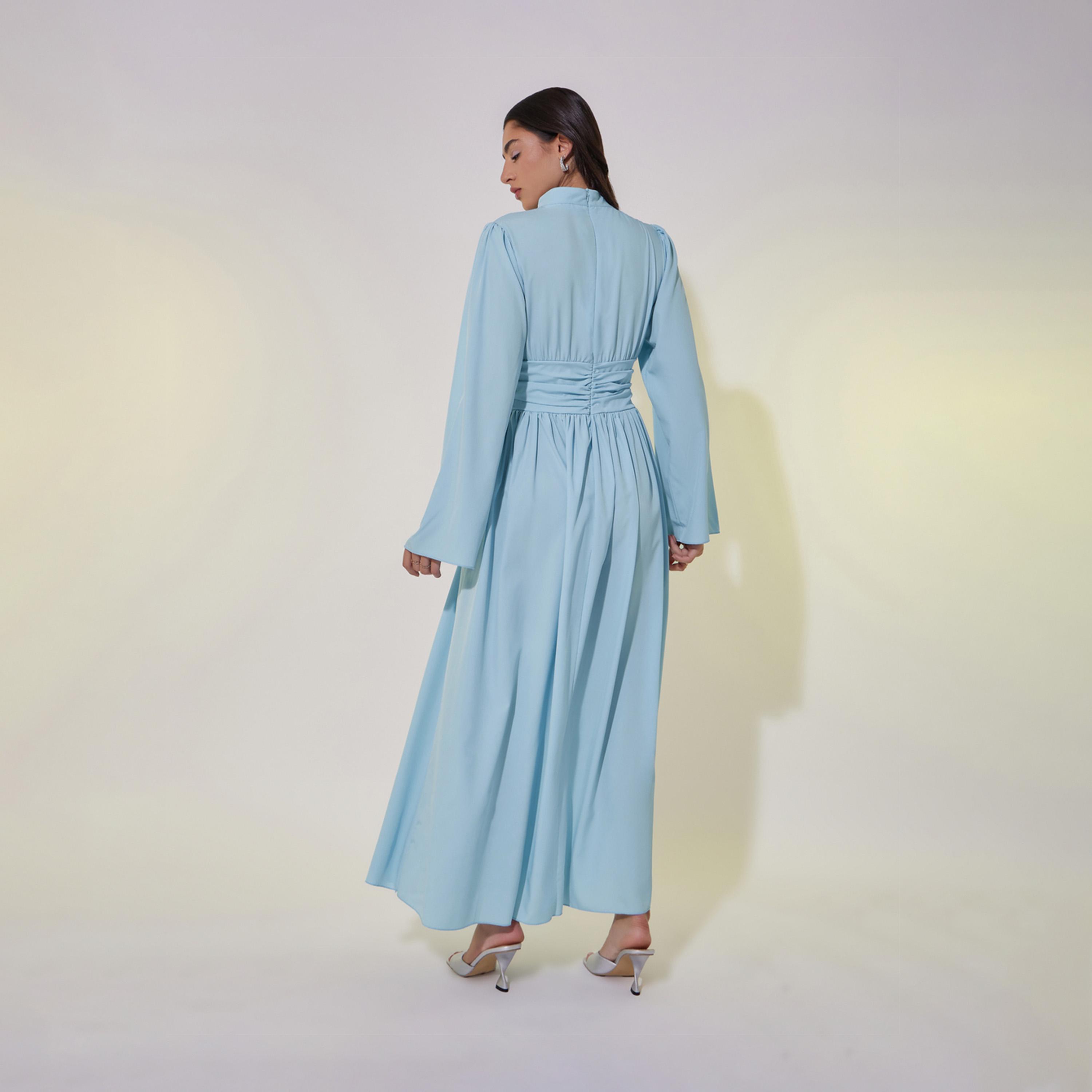 Take Two Corset Waist High Neck A-Line Maxi Dress-women-clothing-dresses-image-5