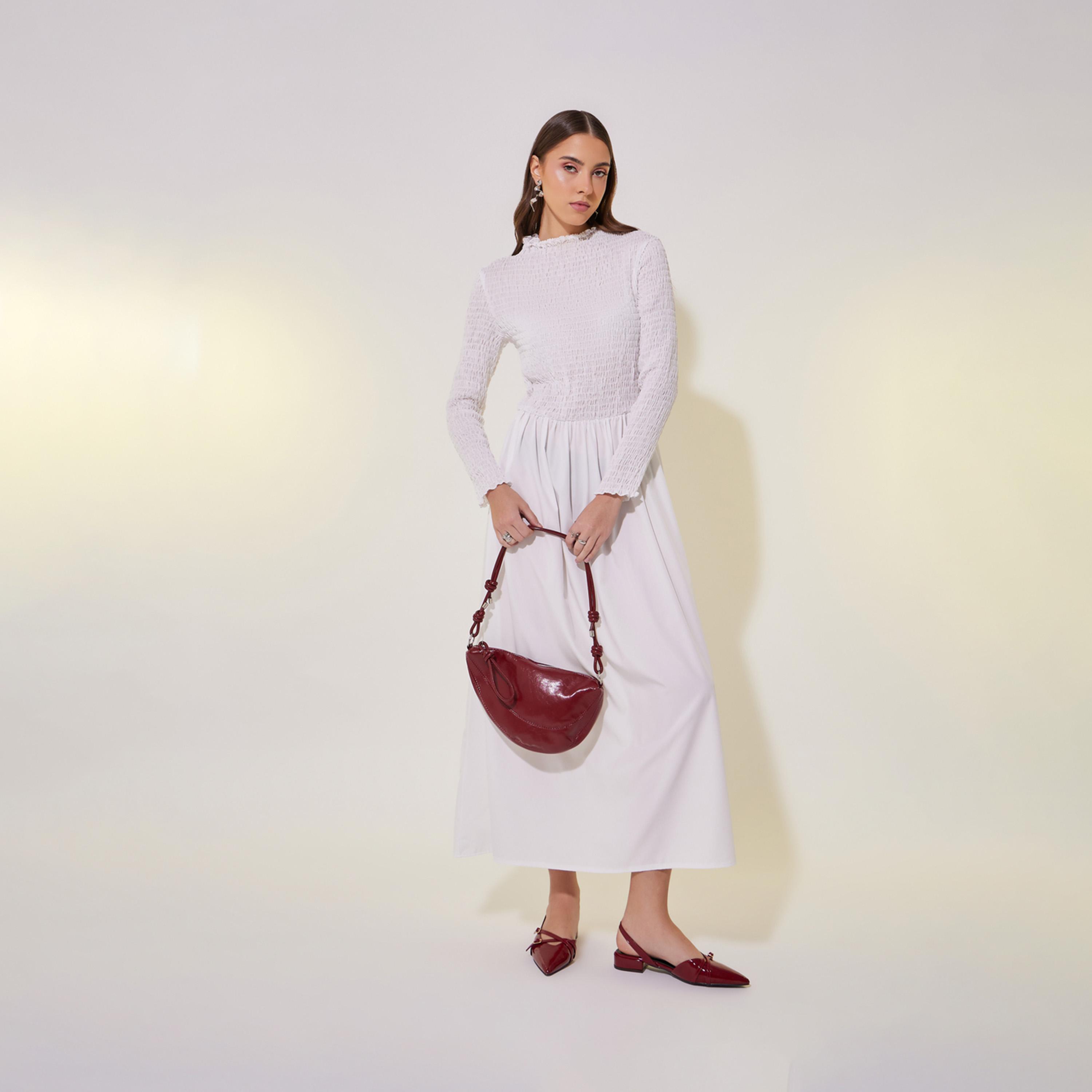 فستان طويل بأكمام طويلة وكشكش-women-clothing-dresses-image-2