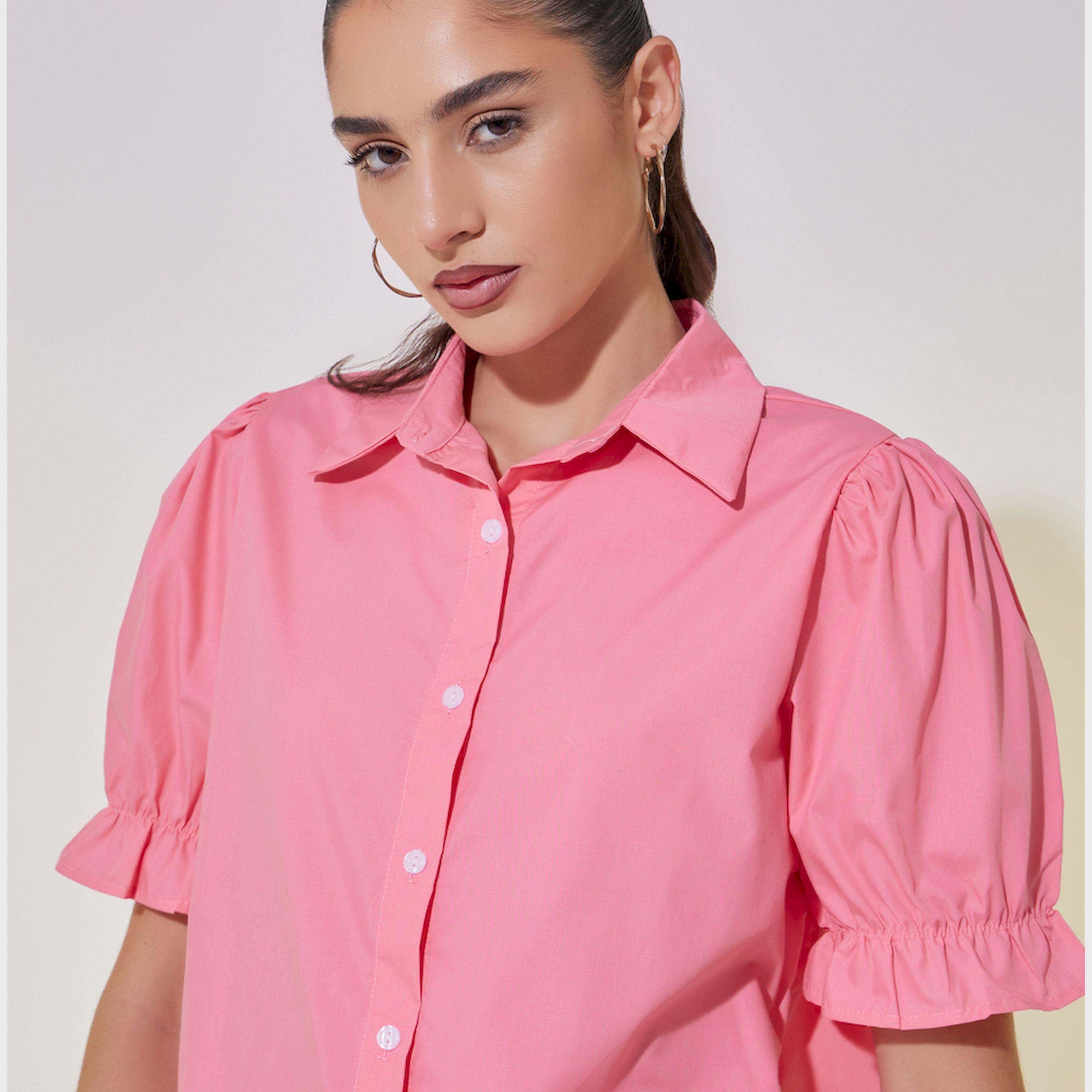 Take Two Solid Puff Sleeve Regular Fit Shirt-women-clothing-shirtsandblouses-shirts-image-4
