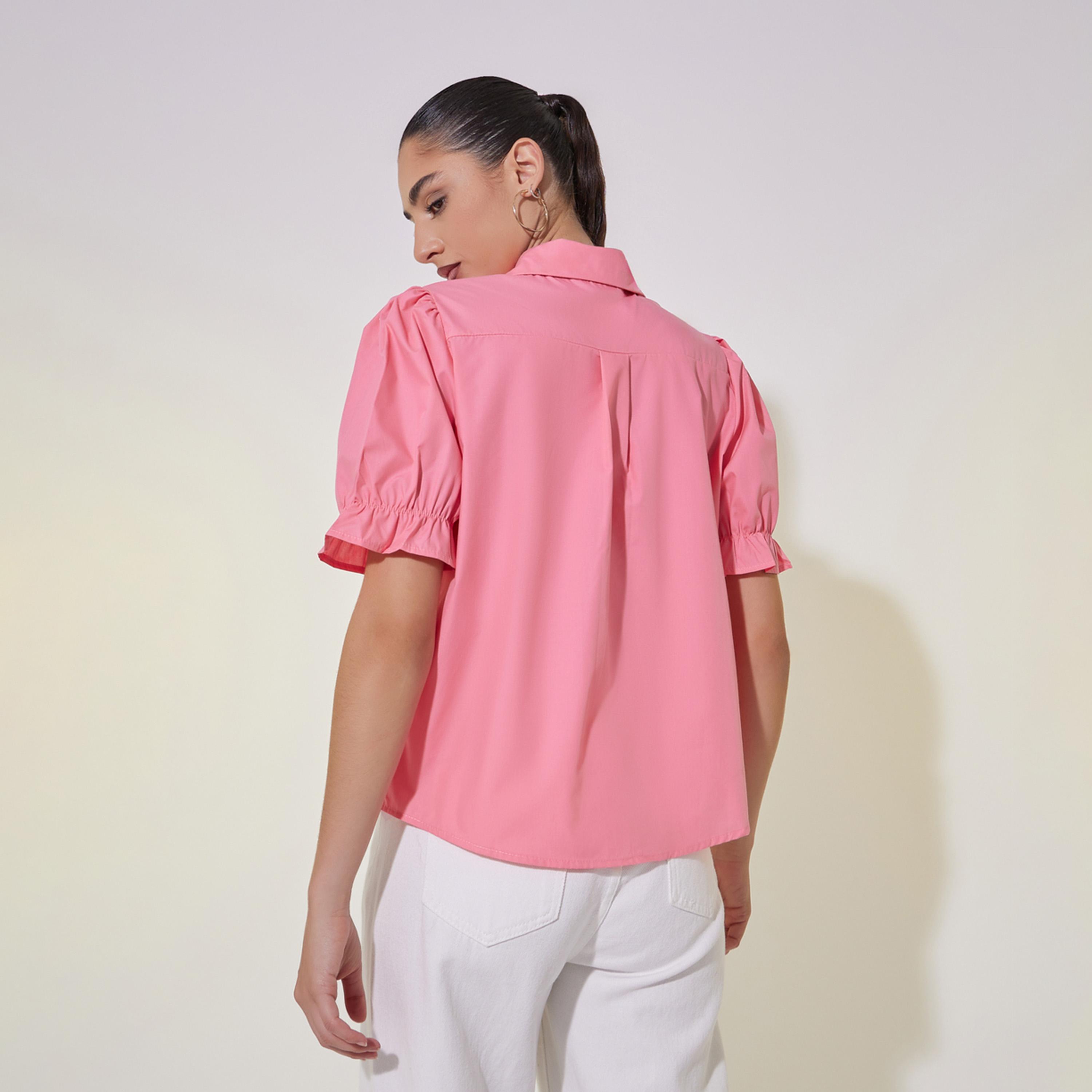 Take Two Solid Puff Sleeve Regular Fit Shirt-women-clothing-shirtsandblouses-shirts-image-5