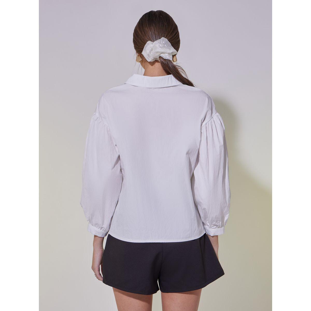 Pintuck Detail Cuffed Sleeve Regular Fit Shirt-women-clothing-shirtsandblouses-shirts-image-6