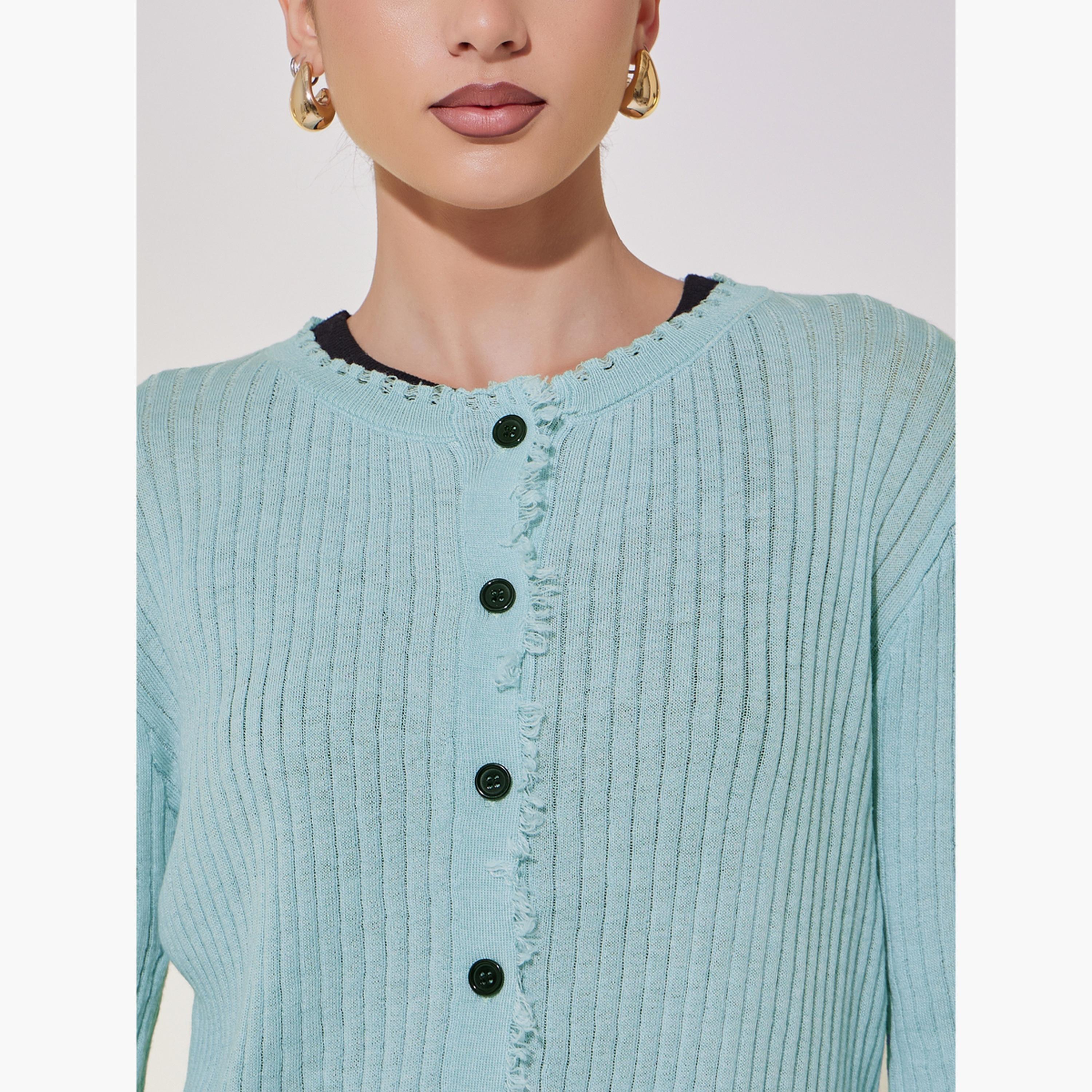 Take Two Ribbed Long Sleeve Knit Top with Frayed Edge-women-clothing-shirtsandblouses-blouses-image-5