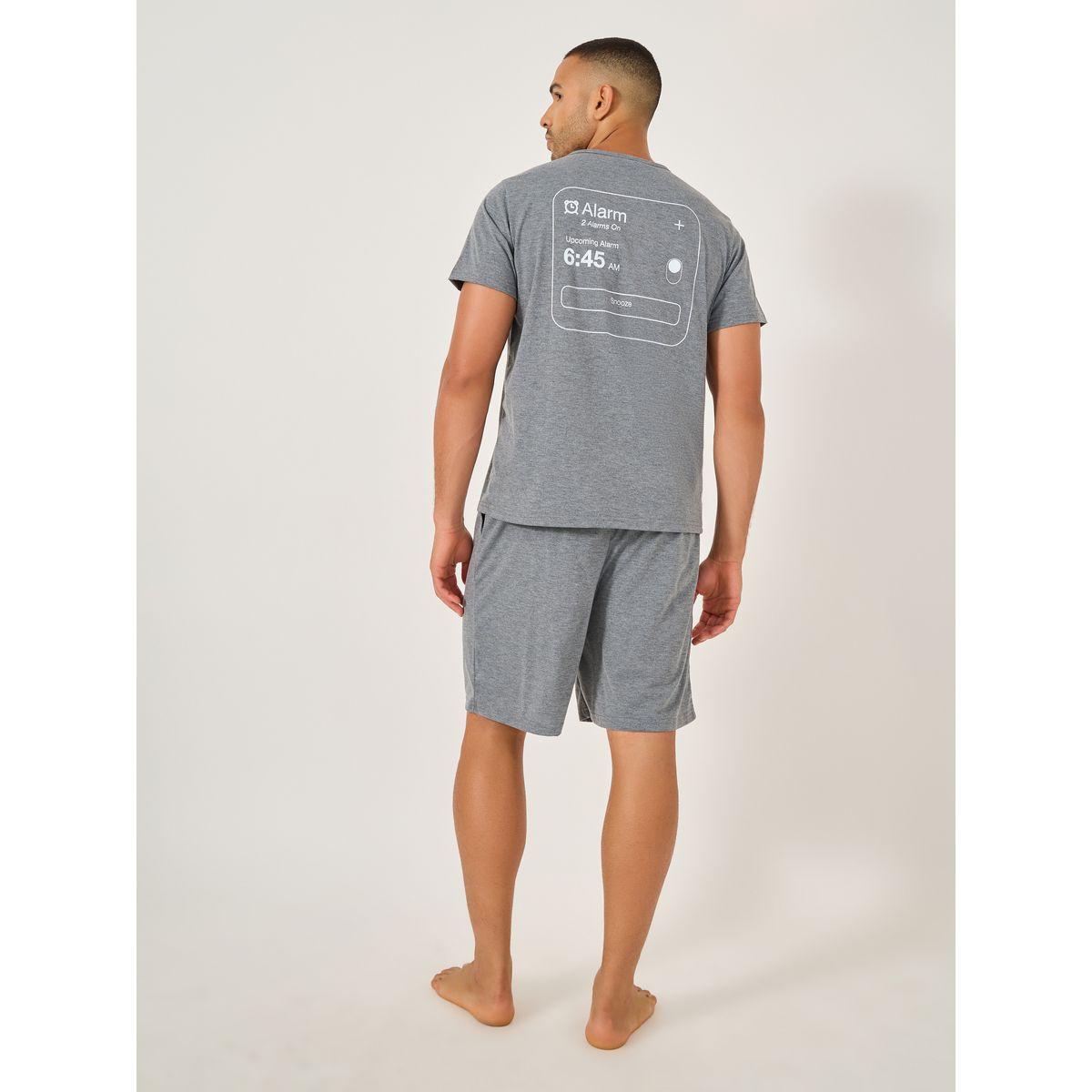 Styli Slogan Front and Back Printed T-Shirt and Shorts Set-men-clothing-nightwear-sets-image-6