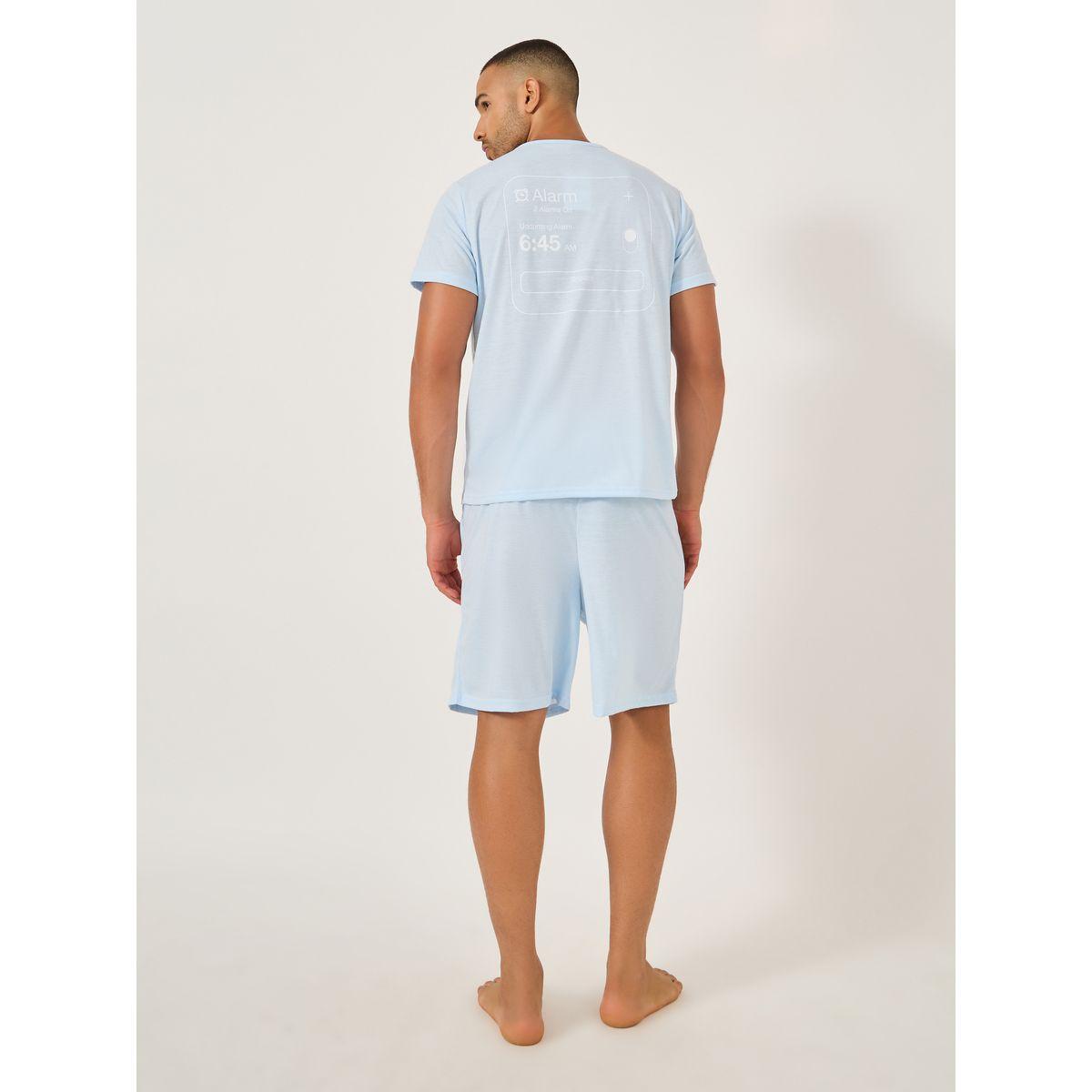 Styli Slogan Front and Back Printed T-Shirt and Shorts Set-men-clothing-nightwear-sets-image-6