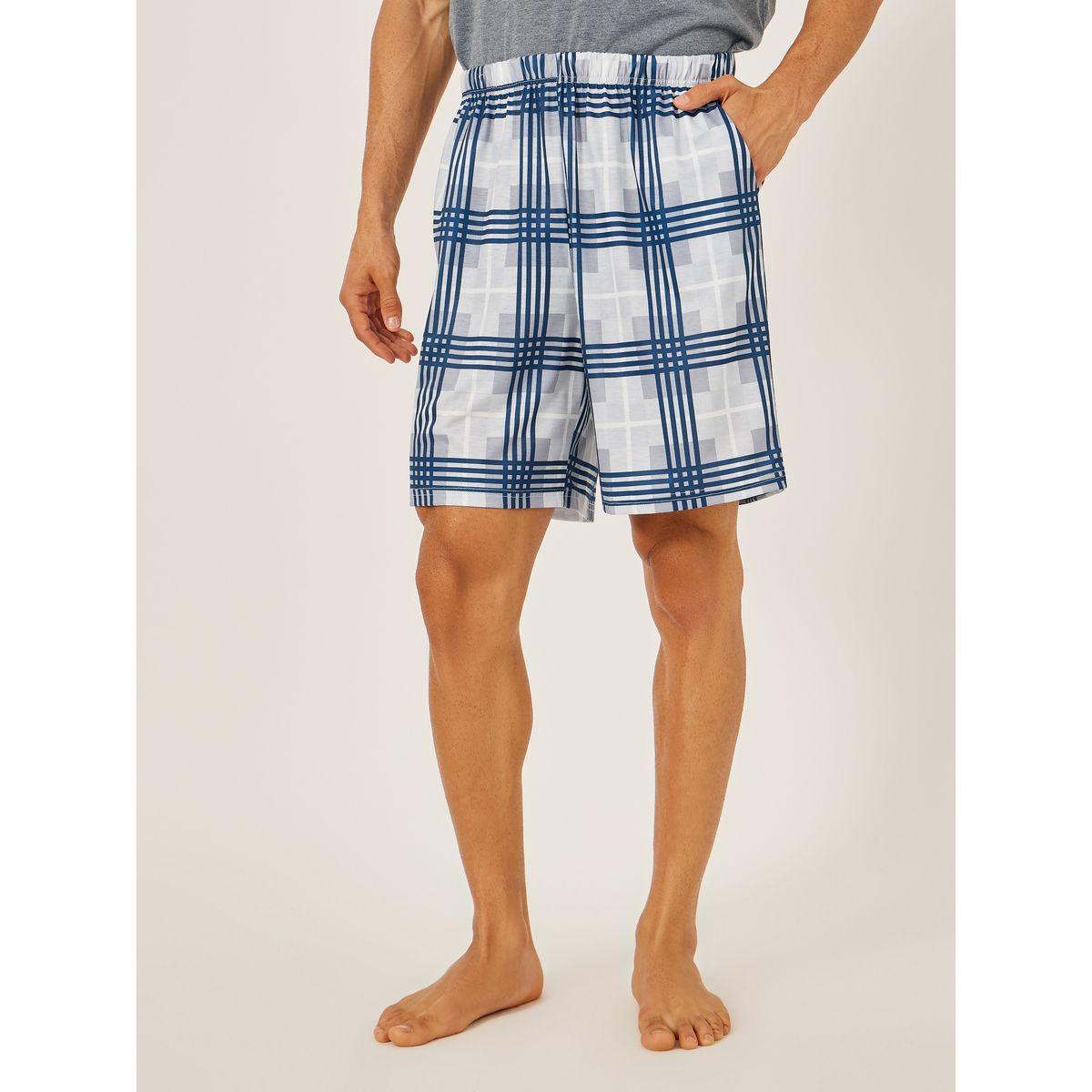Styli Slogan Printed T-Shirt and Checked Shorts Set-men-clothing-nightwear-sets-image-5