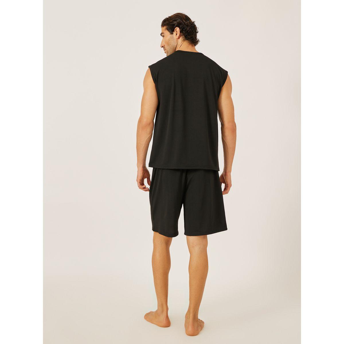 Styli Solid Round Neck Tank and Shorts Set-men-clothing-nightwear-sets-image-4