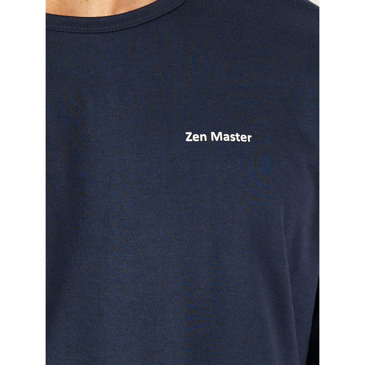 Styli Minimal Printed T-Shirt and Striped Badge Detail Pyjama Set-men-clothing-nightwear-sets-image-3