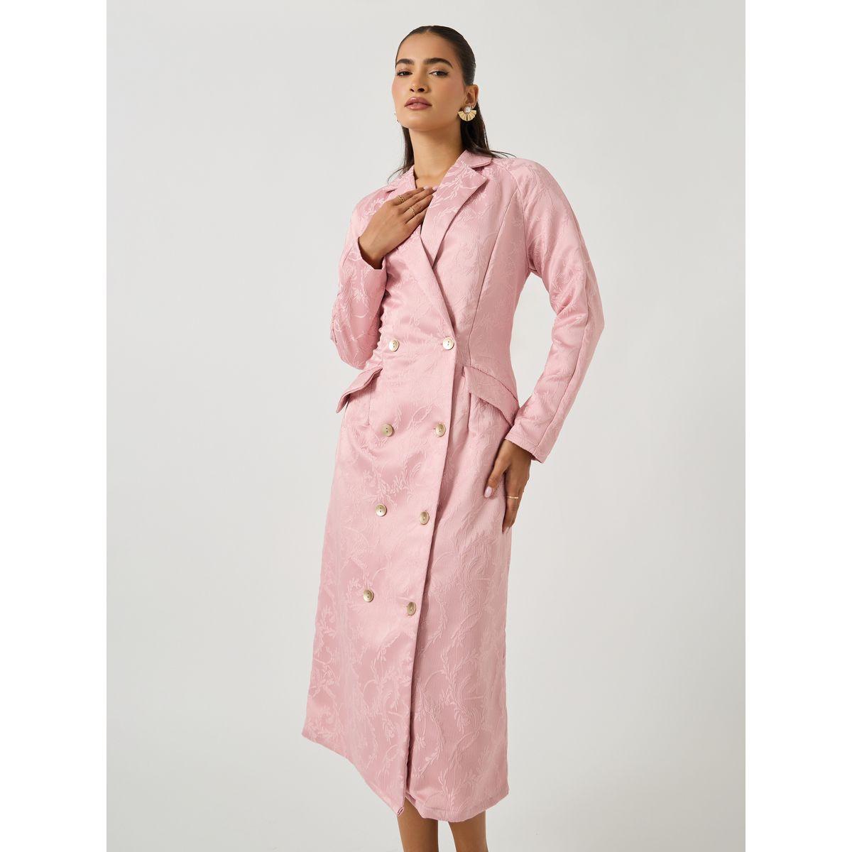 فستان ميدي بليزر بتفاصيل جاكار وأكمام طويلة-women-clothing-dresses-image-3
