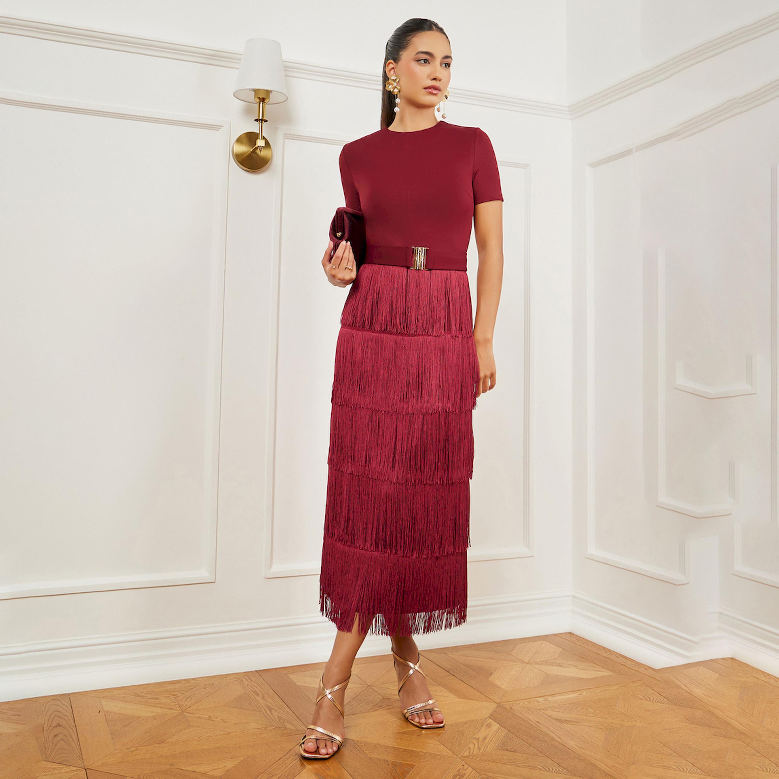 فستان ميدي بطبقات وشراشيب-women-clothing-dresses-image-1