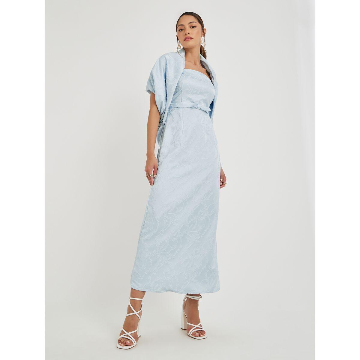 فستان طويل جاكار بياقة باردو-women-clothing-dresses-image-2
