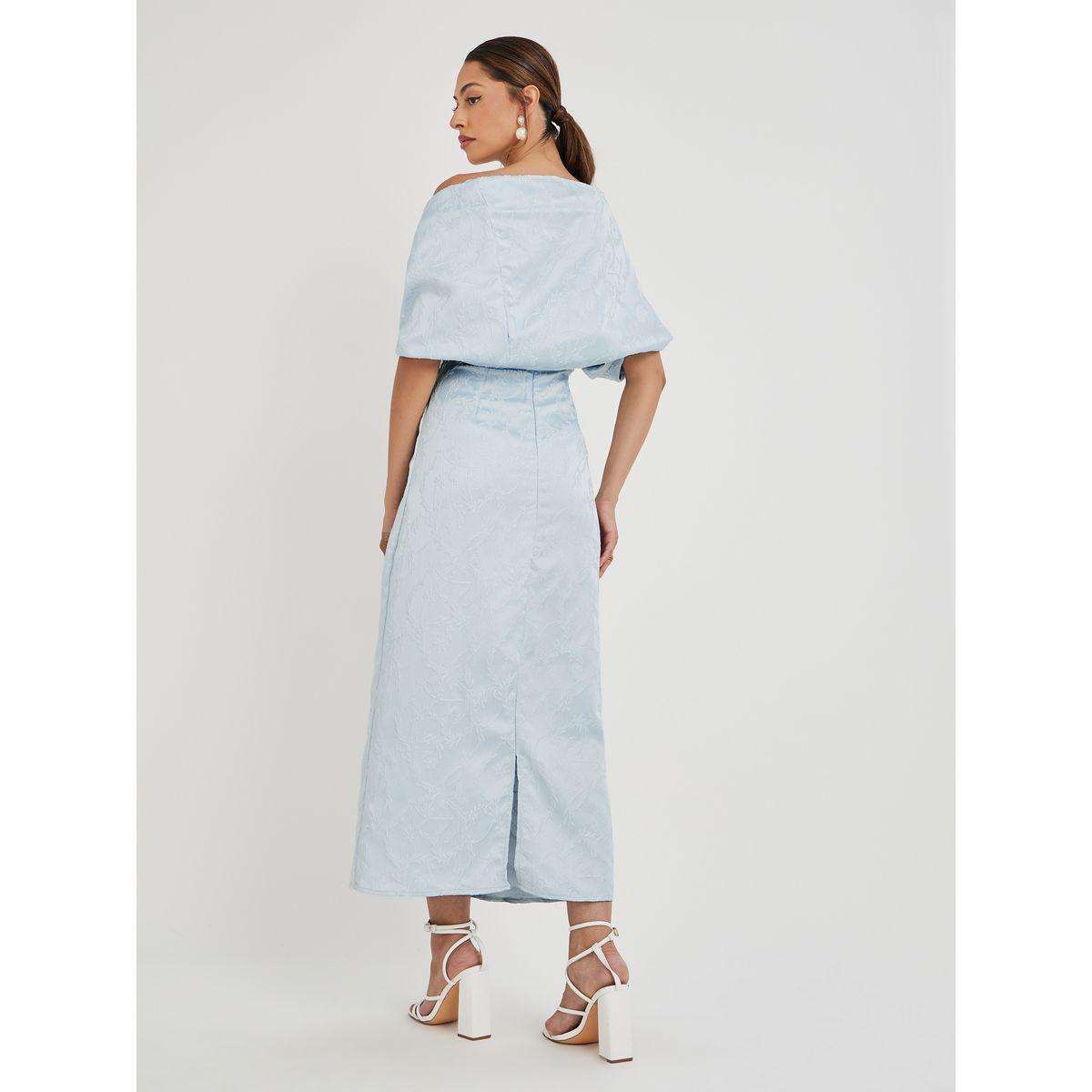فستان طويل جاكار بياقة باردو-women-clothing-dresses-image-5