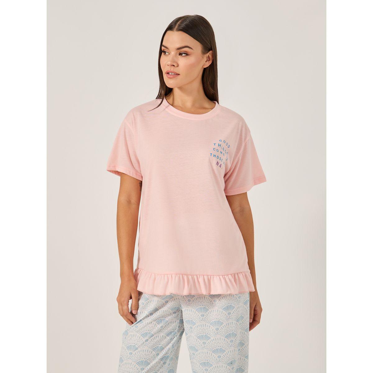 Styli Printed Pajama Set with Round Neck T-Shirt-women-clothing-nightwear-pyjamas-longsets-image-3