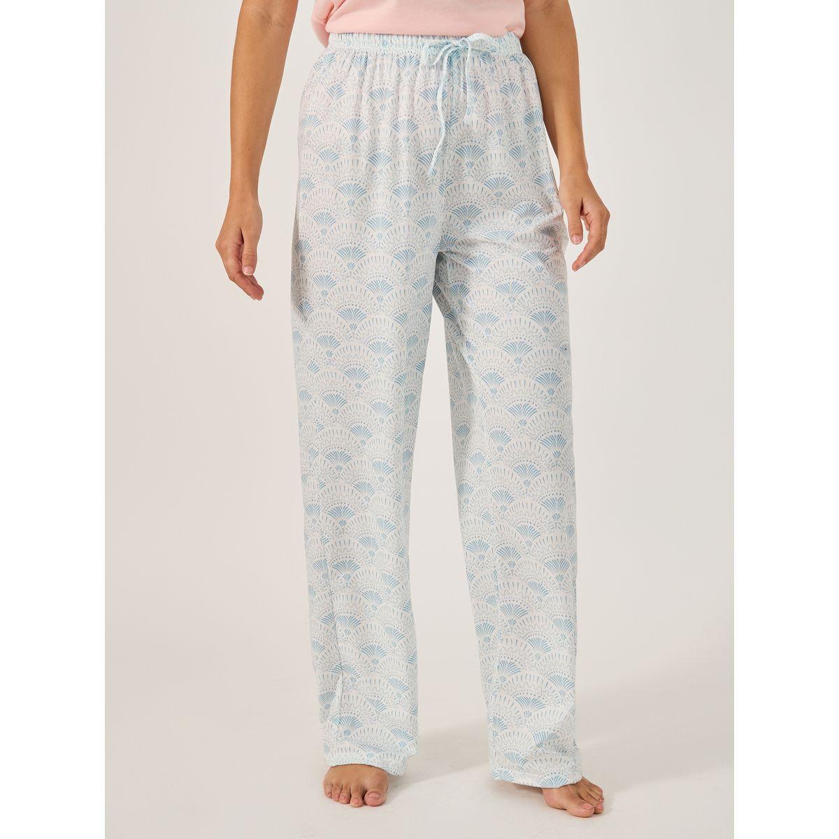 طقم بيجاما من بنطال وتيشيرت بحافة كشكش-women-clothing-nightwear-pyjamas-longsets-image-6
