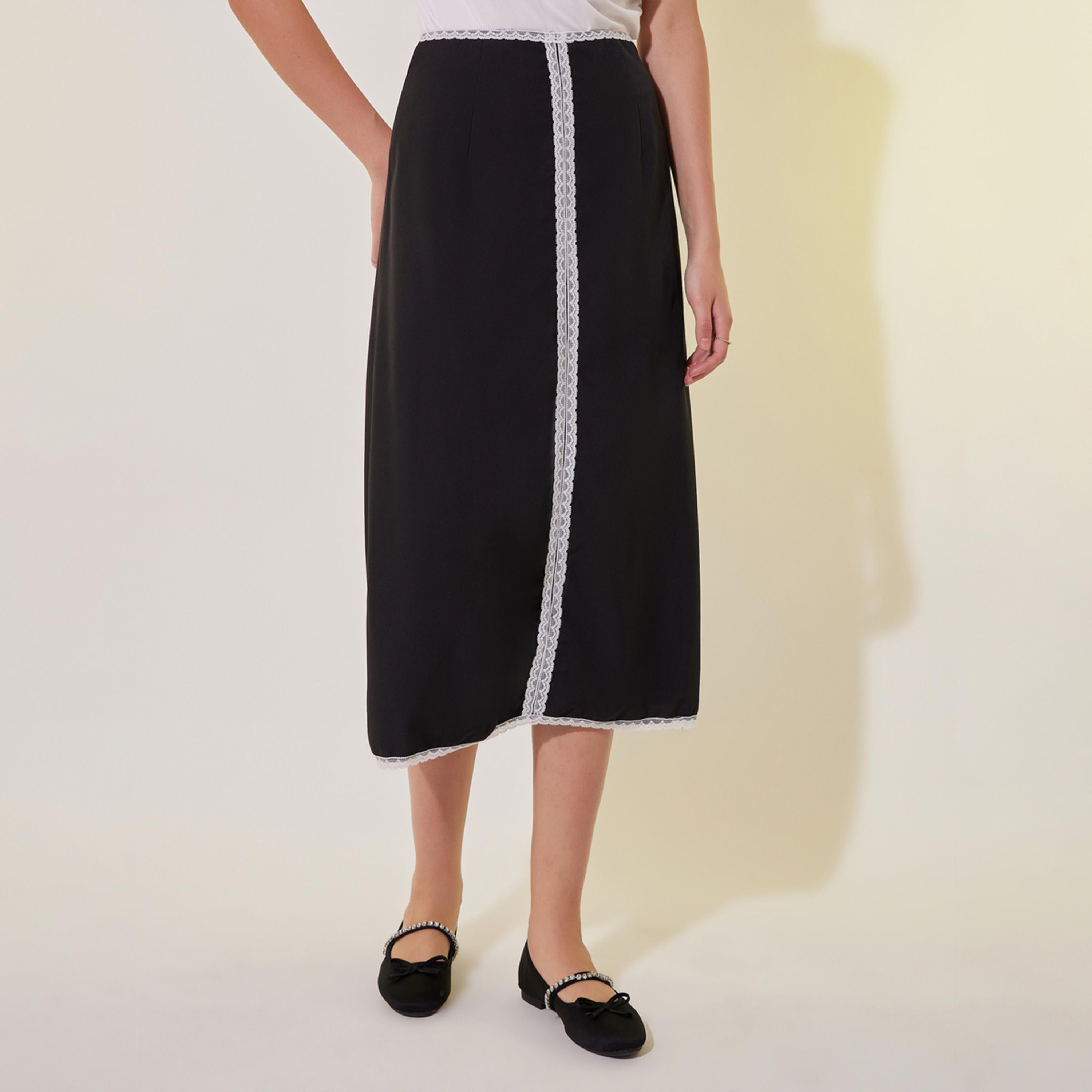 تنورة ميدي بتداخلات مُتباينة ودانتيل-women-clothing-bottoms-skirts-image-2