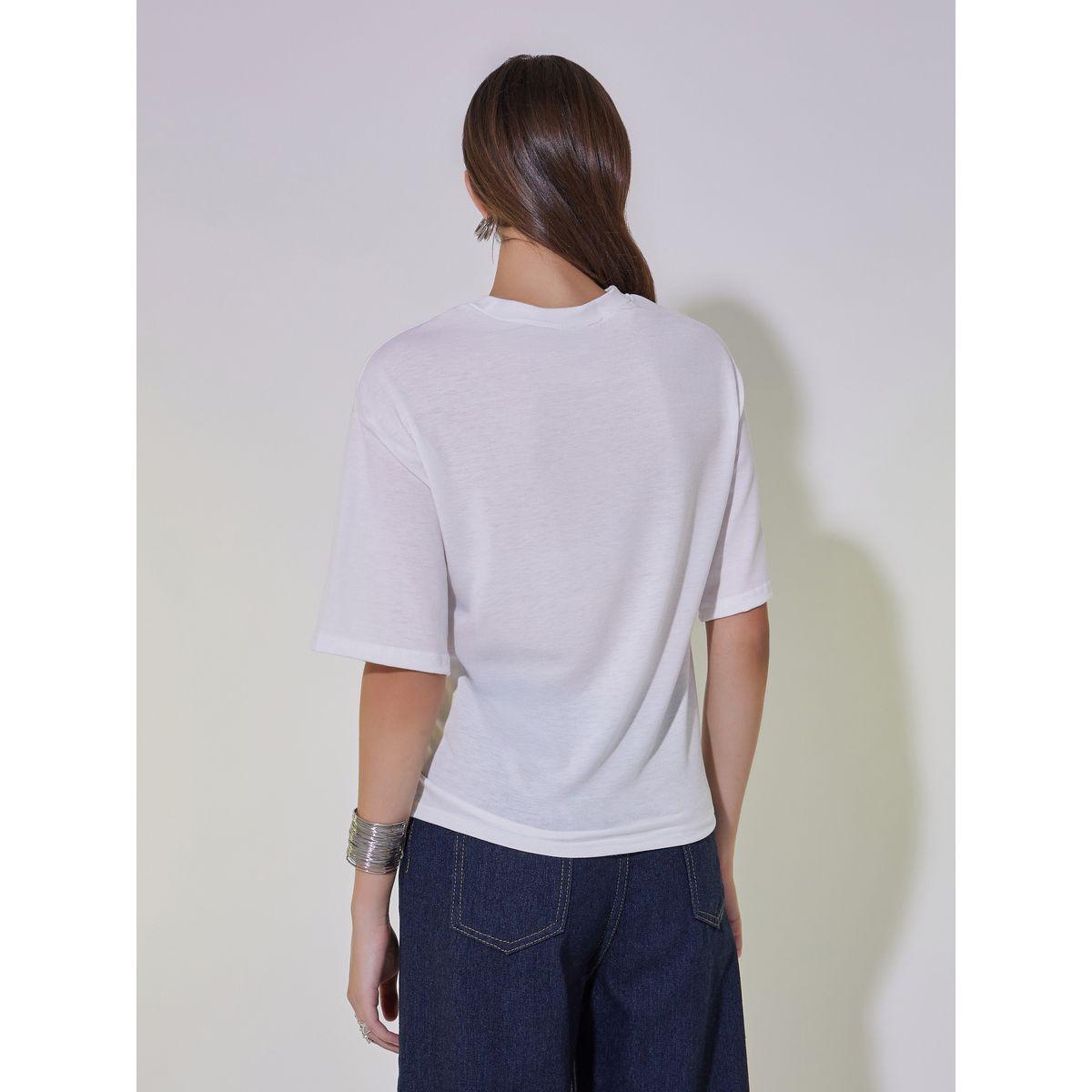 Solid Round Neck Hook and Eye Detail T-Shirt-women-clothing-tshirts-image-5