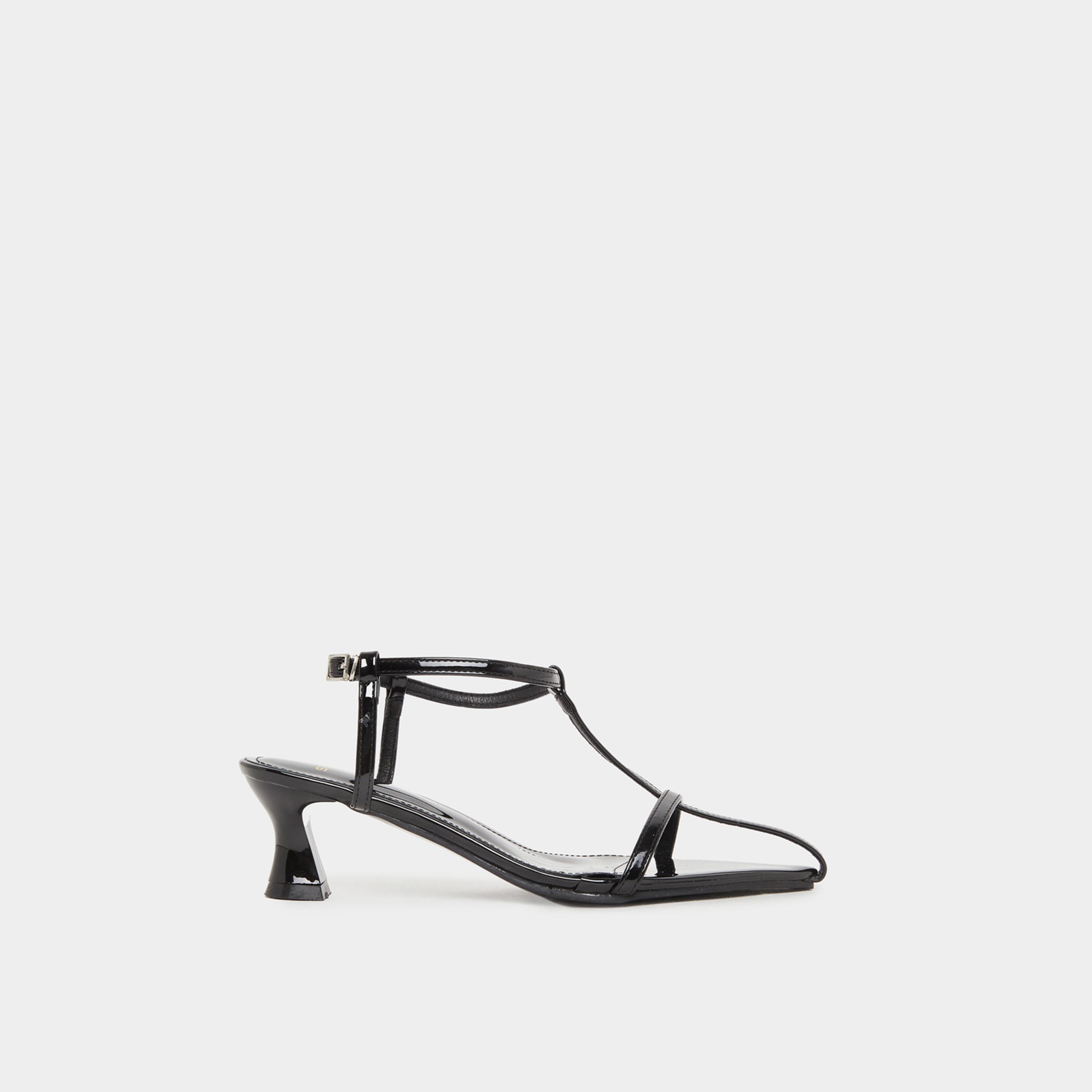 Styli Plain Strappy Kitten Heel Sandals-women-shoes-sandals-heeled-image-1