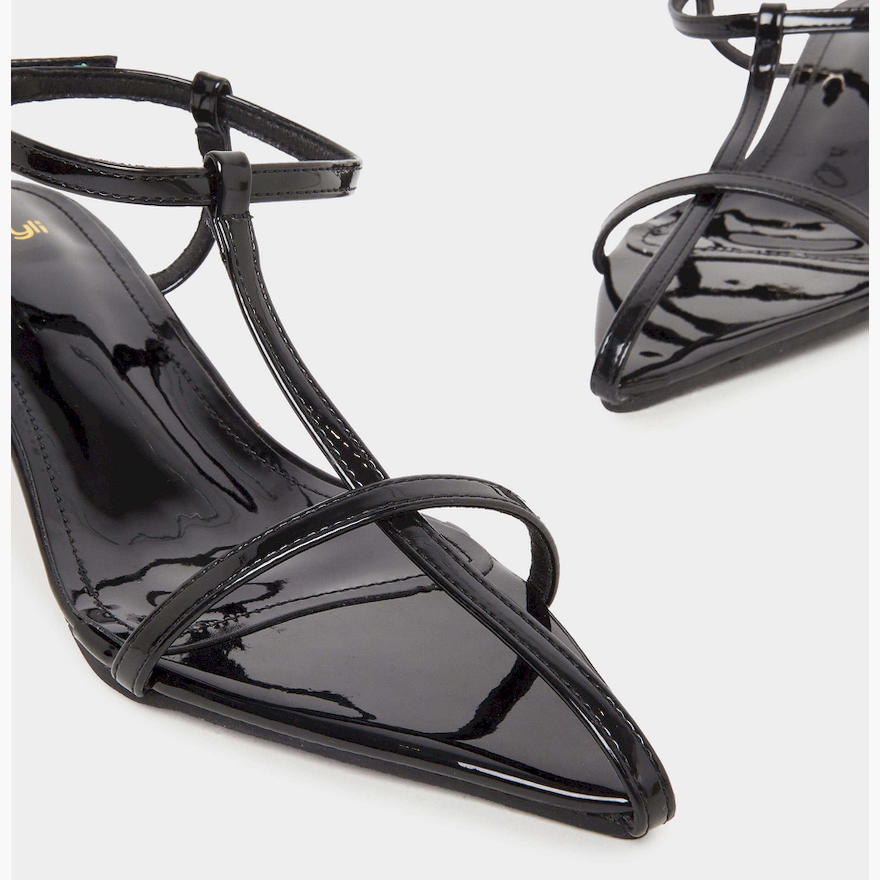 ستايلي - صندل كعب القطة سادة بأشرطة-women-shoes-sandals-heeled-image-4