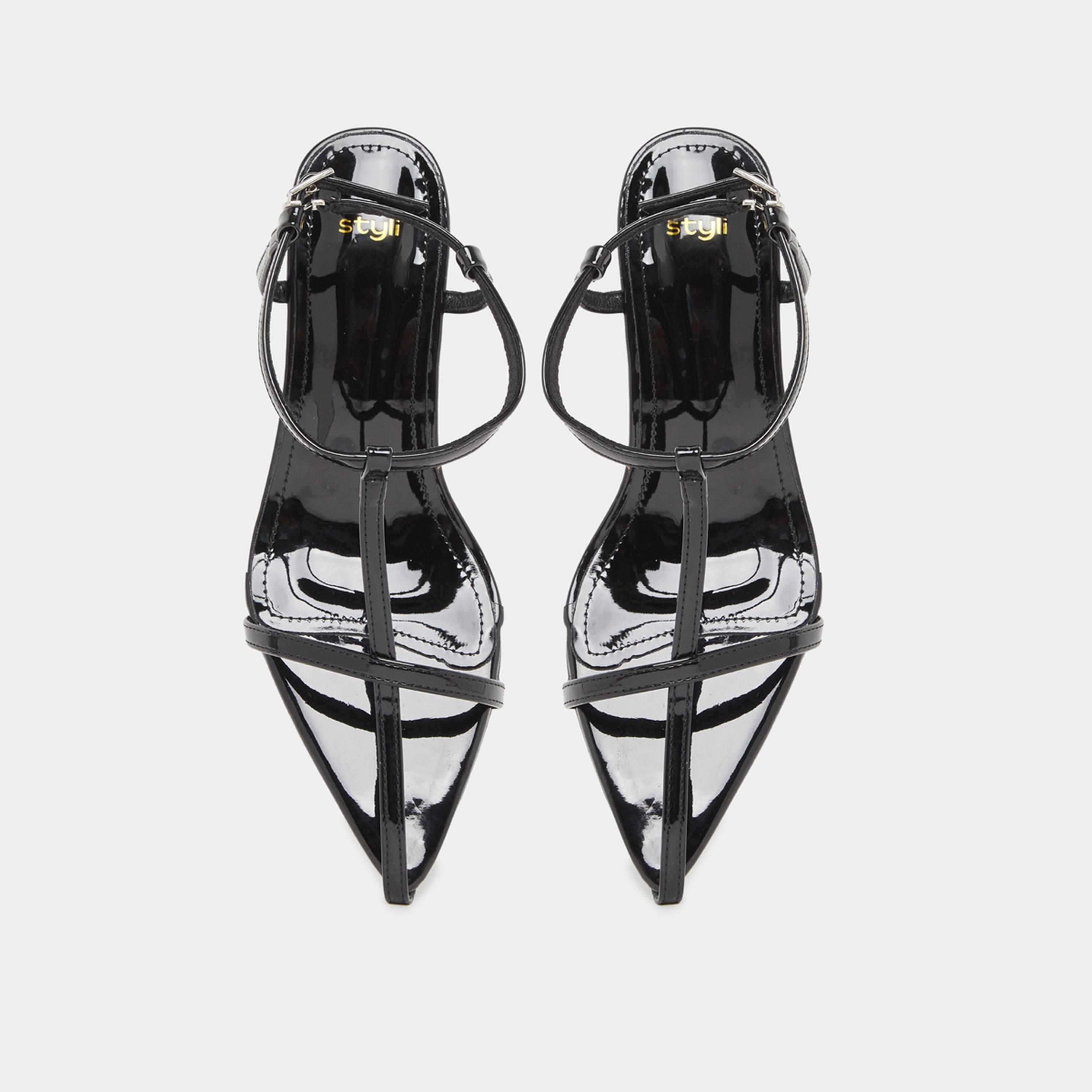 ستايلي - صندل كعب القطة سادة بأشرطة-women-shoes-sandals-heeled-image-5
