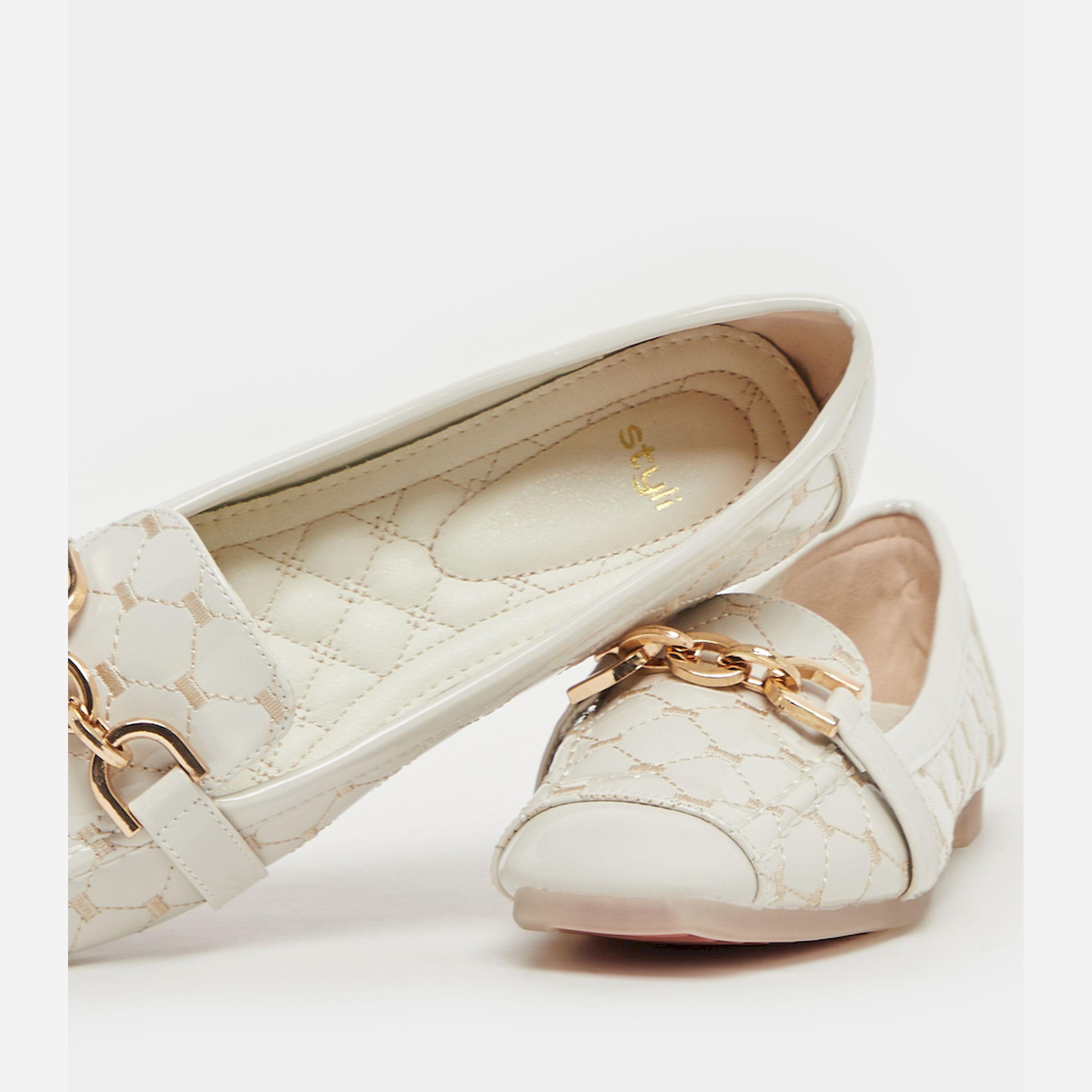 ستايلي - حذاء باليرينا مبطن مع إضافات معدنية-women-shoes-loafersandmoccasins-image-3