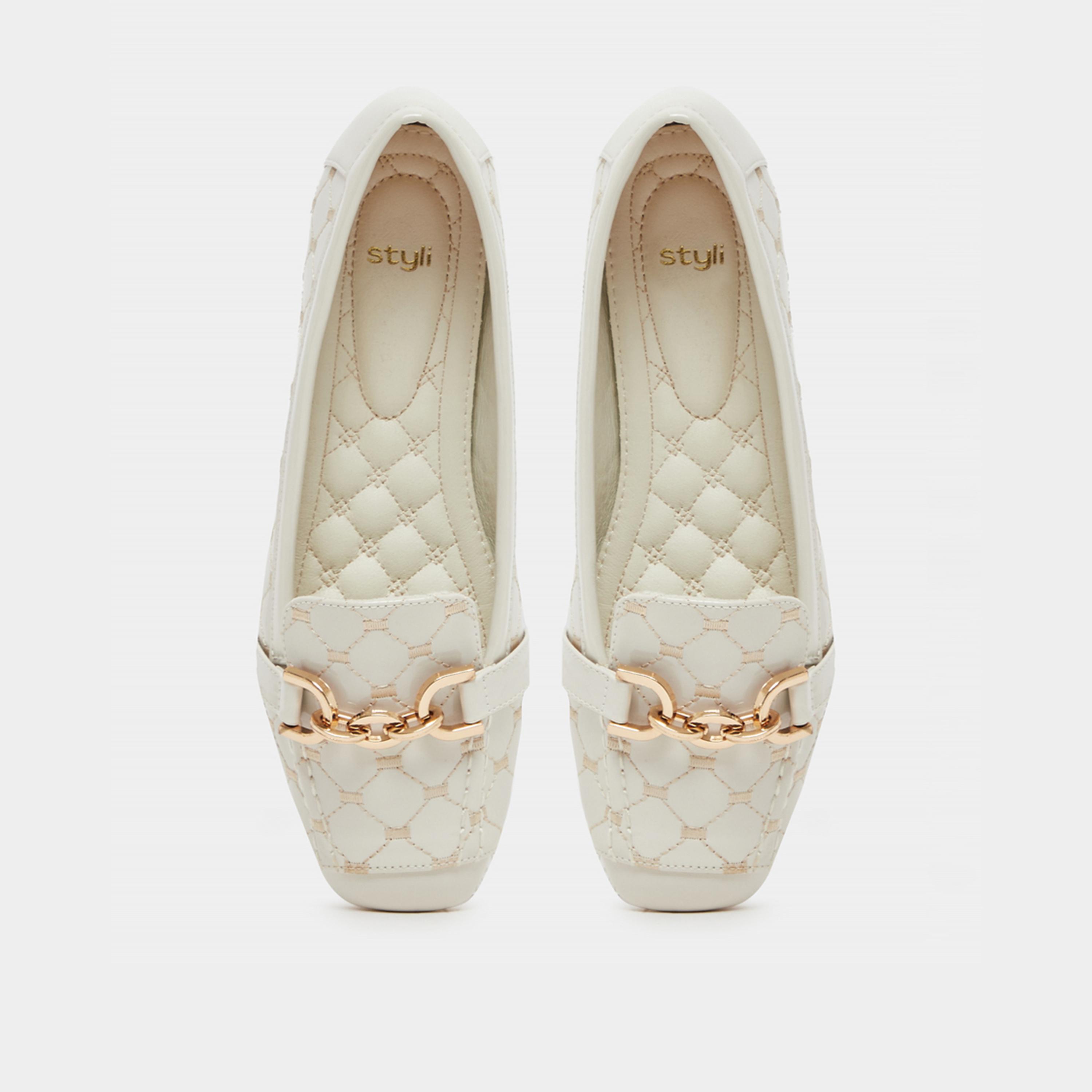 ستايلي - حذاء باليرينا مبطن مع إضافات معدنية-women-shoes-loafersandmoccasins-image-5