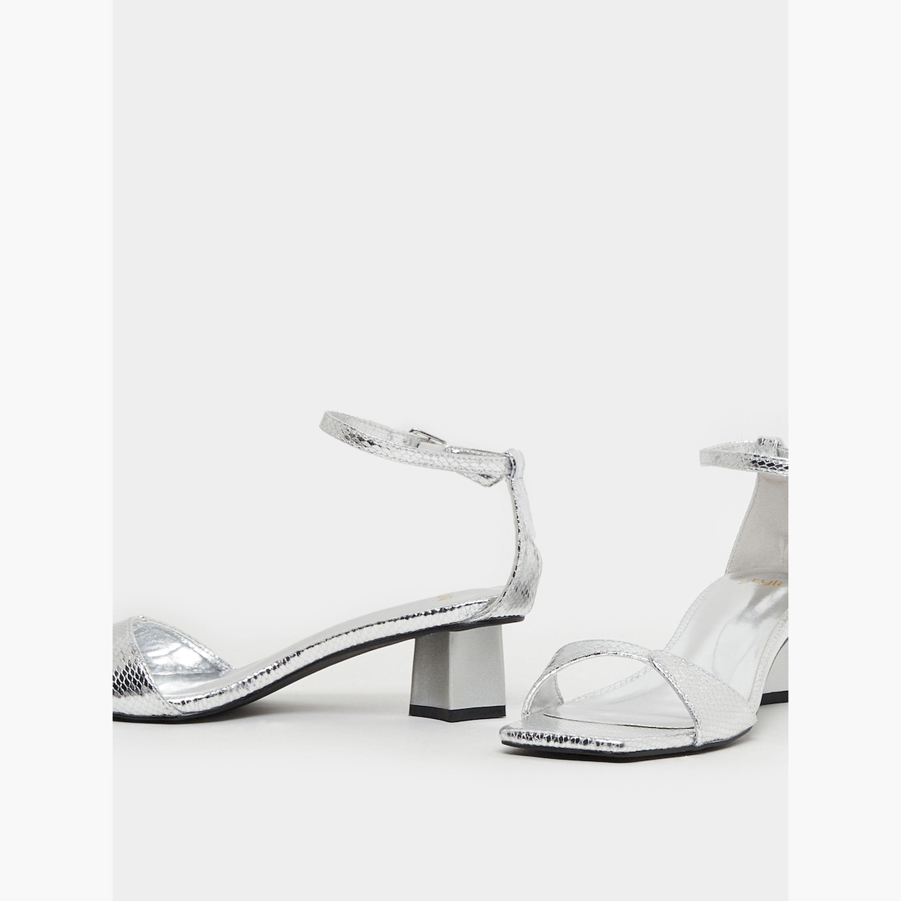 Styli Metallic Block Heel Sandals-women-shoes-sandals-heeled-image-3