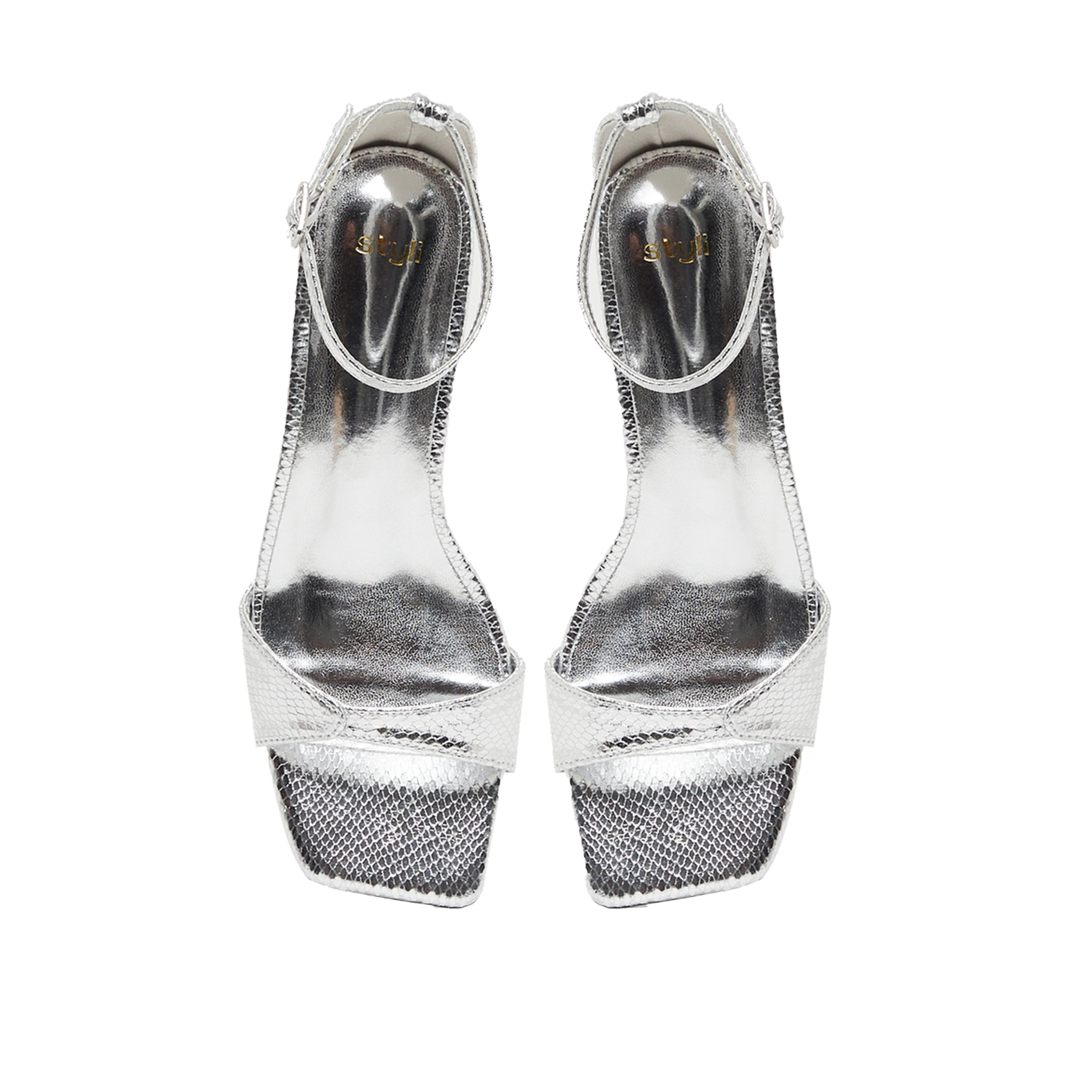 Styli Metallic Block Heel Sandals-women-shoes-sandals-heeled-image-5
