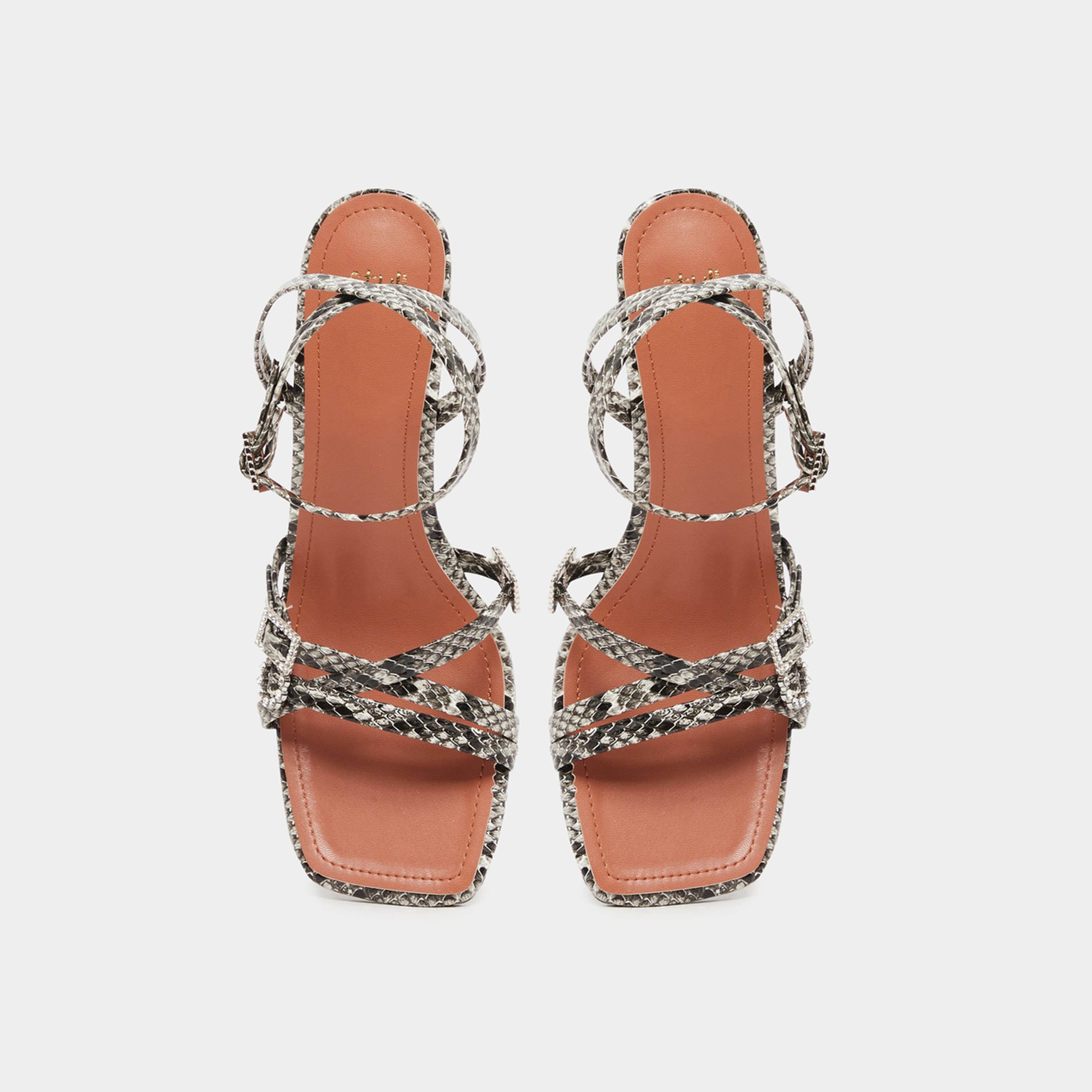 ستايلي - صندل بكعب وحزام للكاحل بطبعة حيوانات-women-shoes-sandals-heeled-image-5
