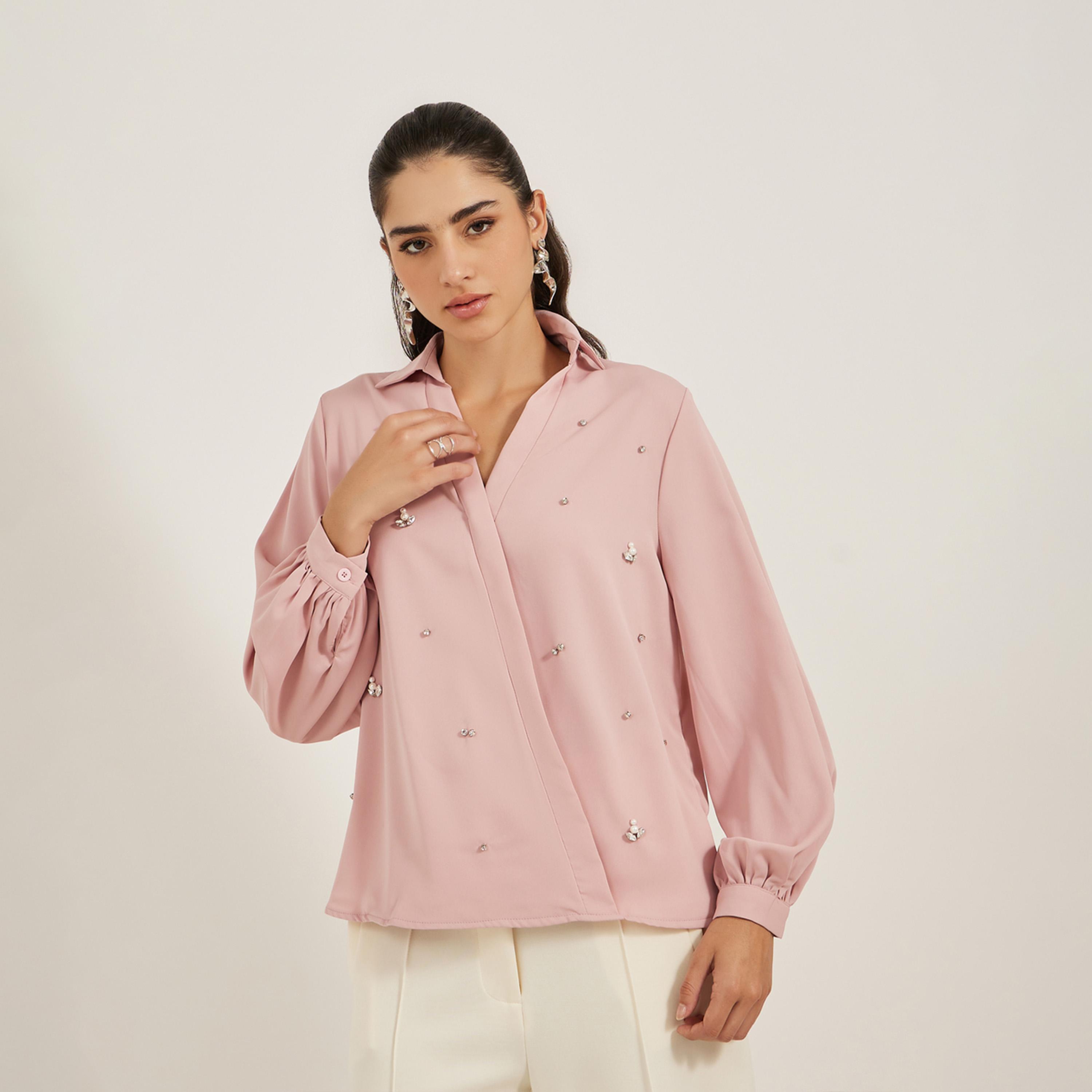 Styli Embellished Regular Fit Wrap Top-women-clothing-shirtsandblouses-blouses-image-3