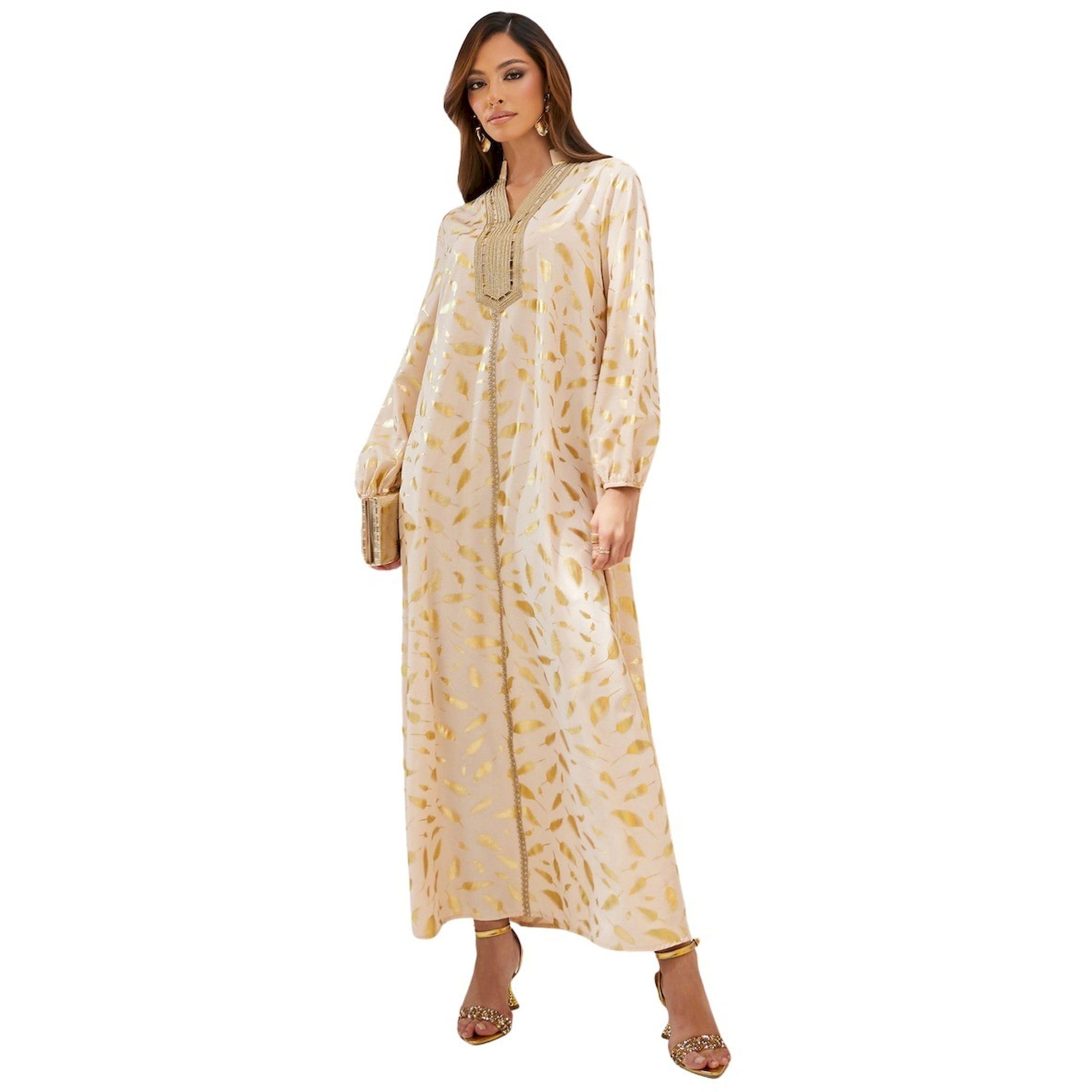 ستايلي - جلابية بطبعة فويل وقصة A مع حافة من الدانتيل-women-arabicclothing-jalabiyas-image-2