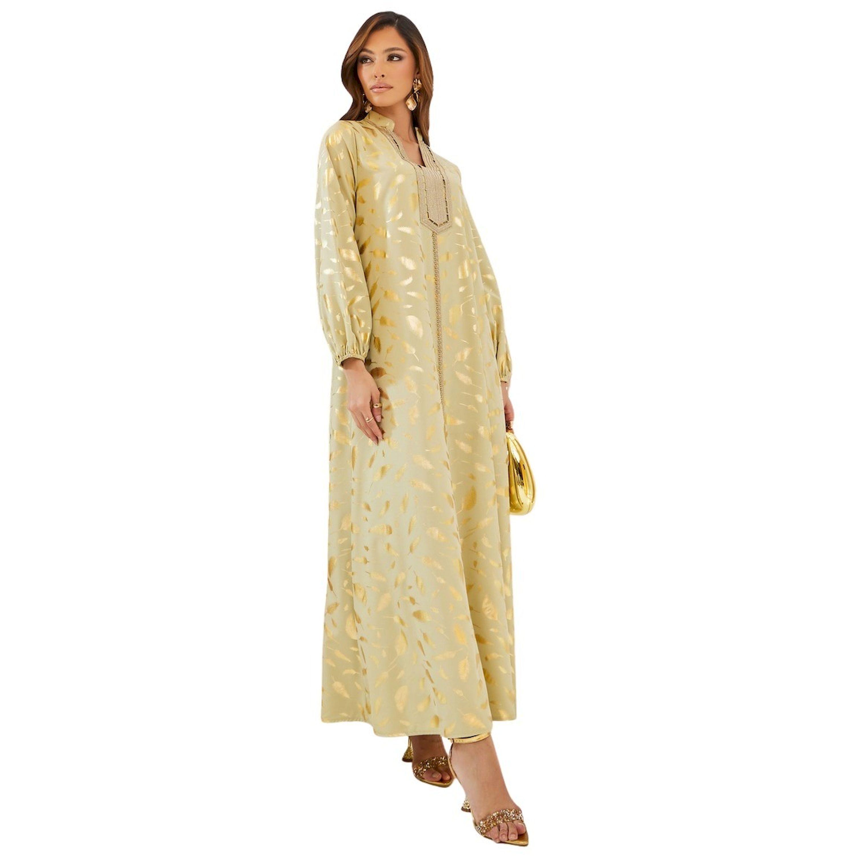 أميرة x ستايلي جلابية بطبعة فويل وتفاصيل دانتيل-women-arabicclothing-jalabiyas-image-1