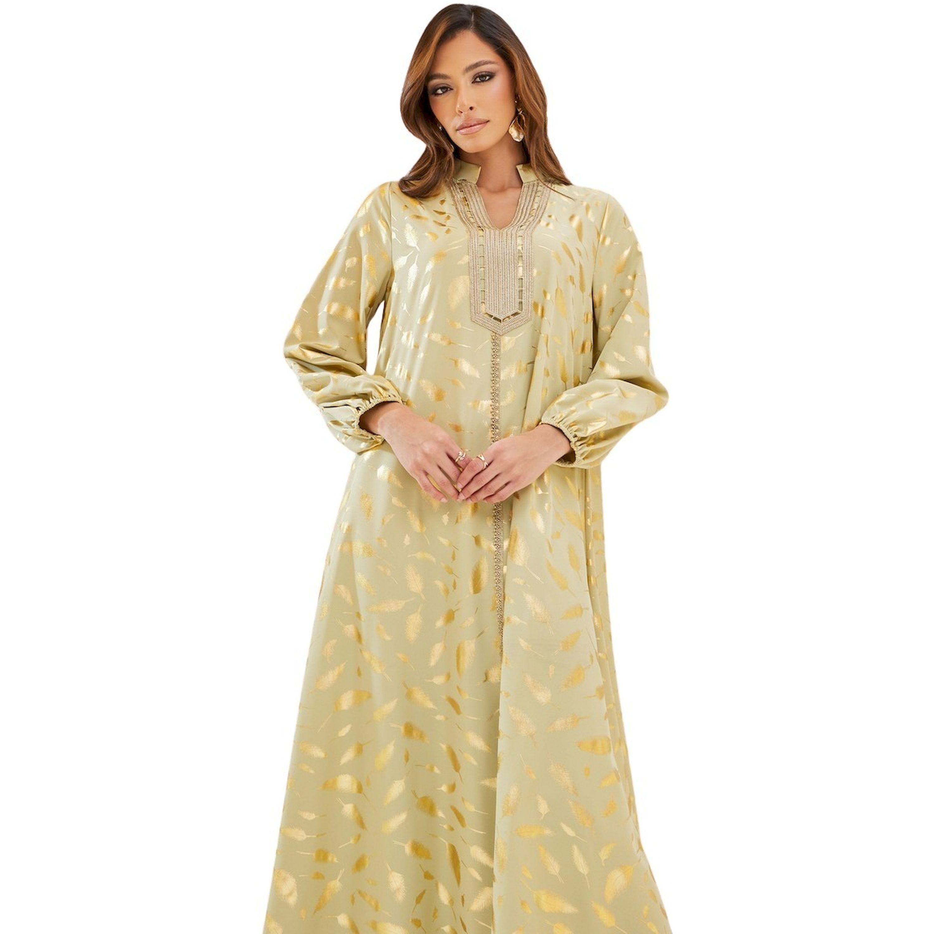 أميرة x ستايلي جلابية بطبعة فويل وتفاصيل دانتيل-women-arabicclothing-jalabiyas-image-3
