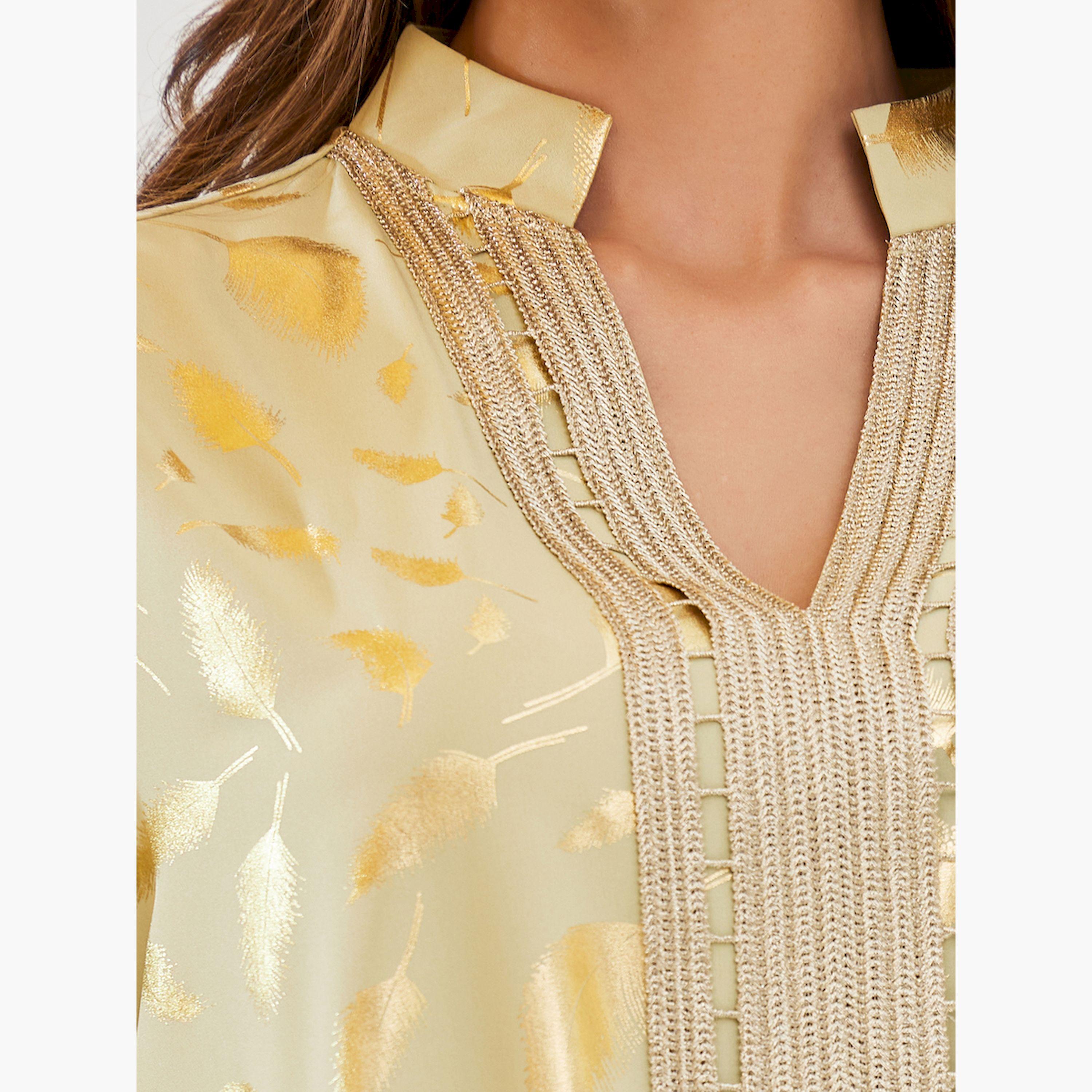 أميرة x ستايلي جلابية بطبعة فويل وتفاصيل دانتيل-women-arabicclothing-jalabiyas-image-4