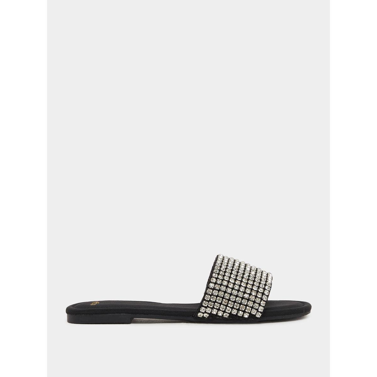 Styli Embellished Open Toe Flat Sandals-women-shoes-sandals-flats-image-1