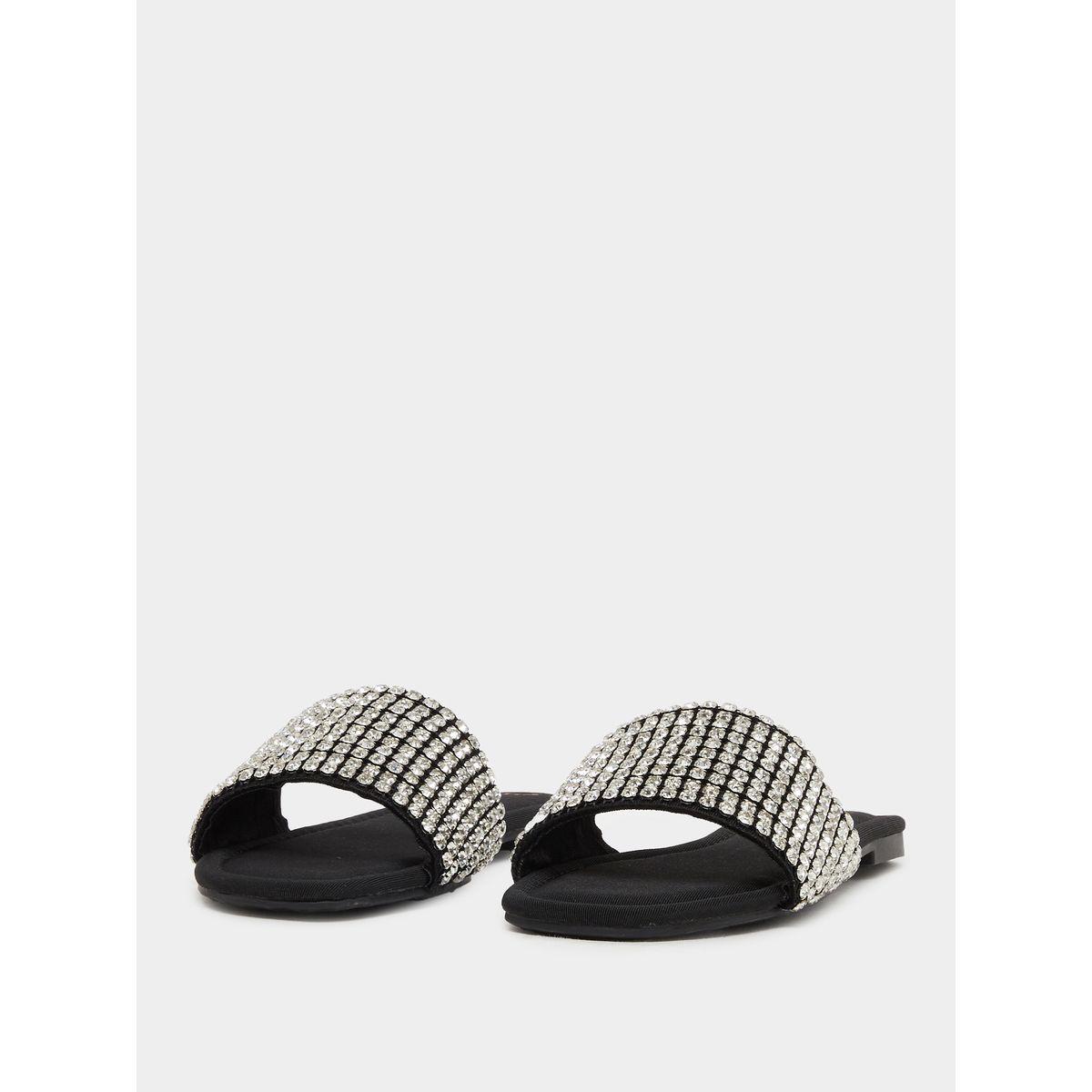 Styli Embellished Open Toe Flat Sandals-women-shoes-sandals-flats-image-2