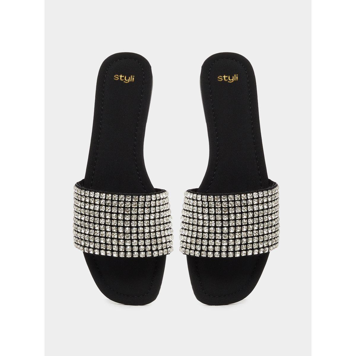 صندل فلات منمق بمقدمة مفتوحة-women-shoes-sandals-flats-image-5
