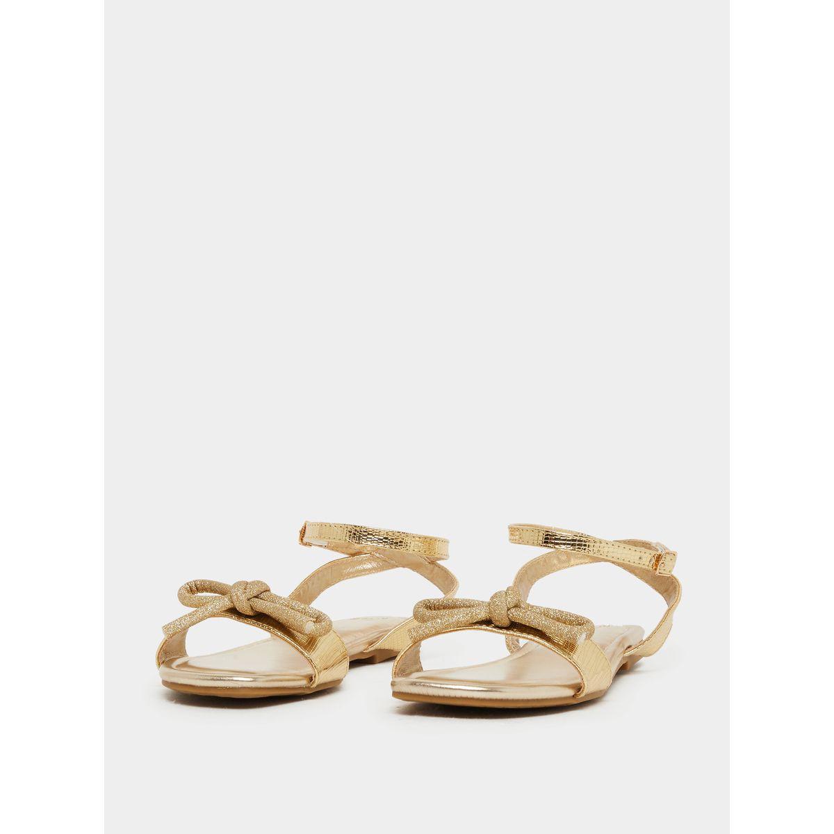 Styli Metallic Design Ankle Strap Flat Sandals-women-shoes-sandals-flats-image-3