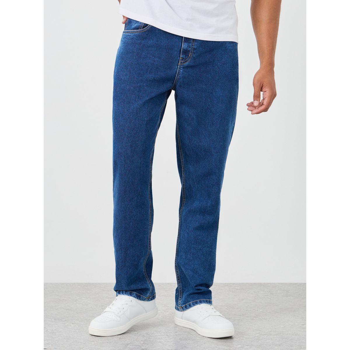 Styli Solid Mid Rise Relaxed Fit Jeans-men-clothing-bottoms-jeans-image-1