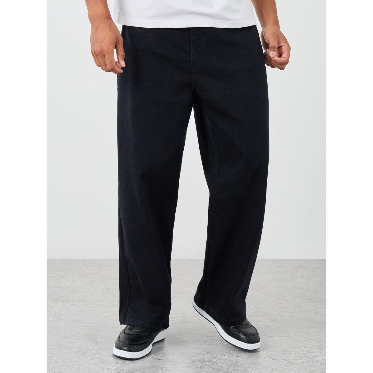Styli Solid Mid Rise Wide Leg Jeans-men-clothing-bottoms-jeans-image-1