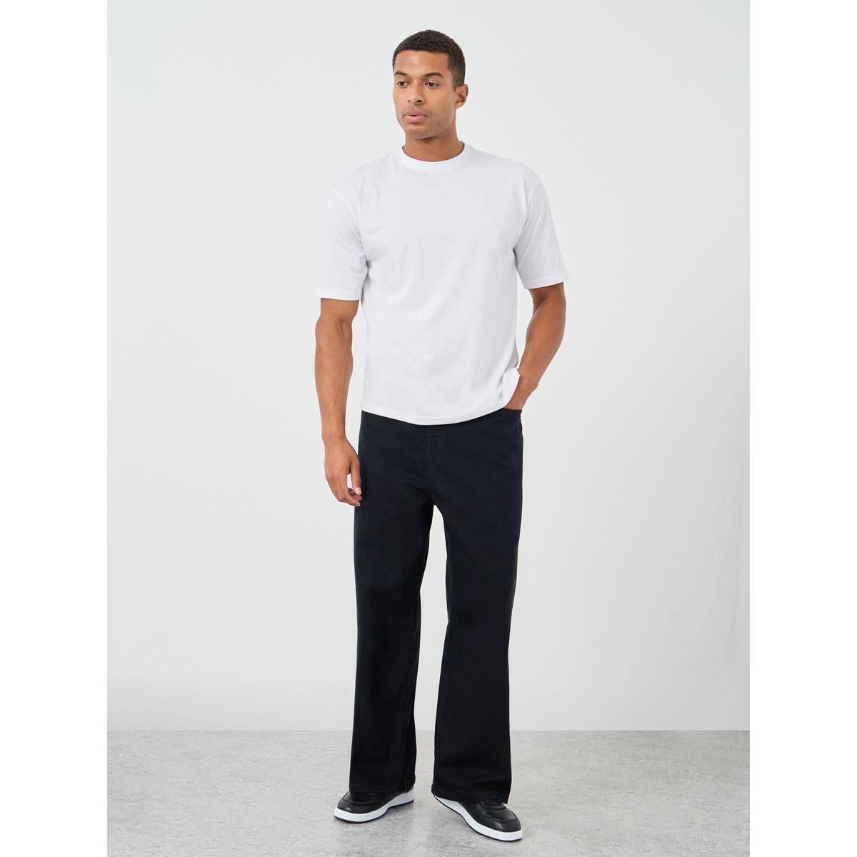 Styli Solid Mid Rise Wide Leg Jeans-men-clothing-bottoms-jeans-image-2