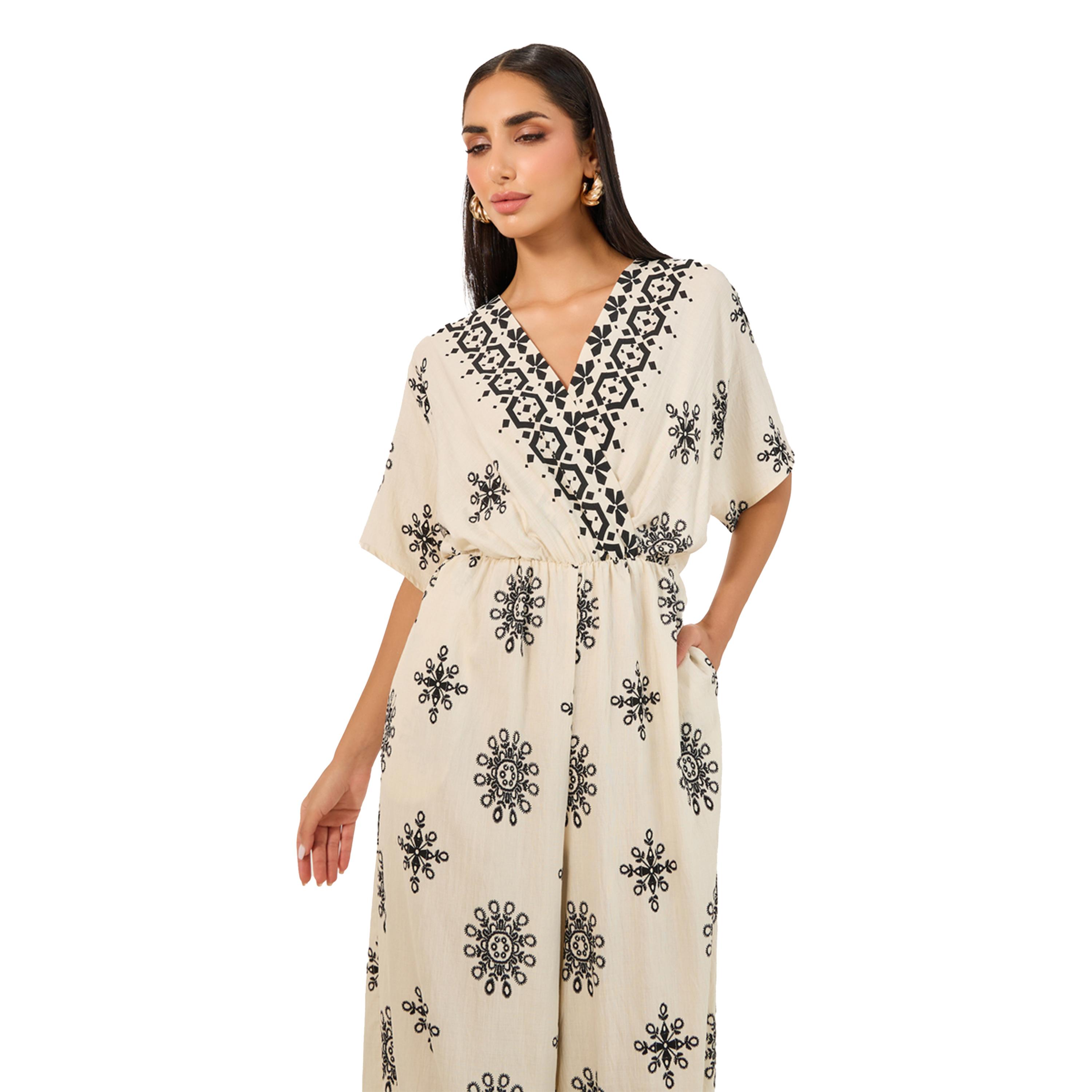 Styli Printed V Neck Half Sleeve Jumpsuit-women-clothing-jumpsuits-image-3