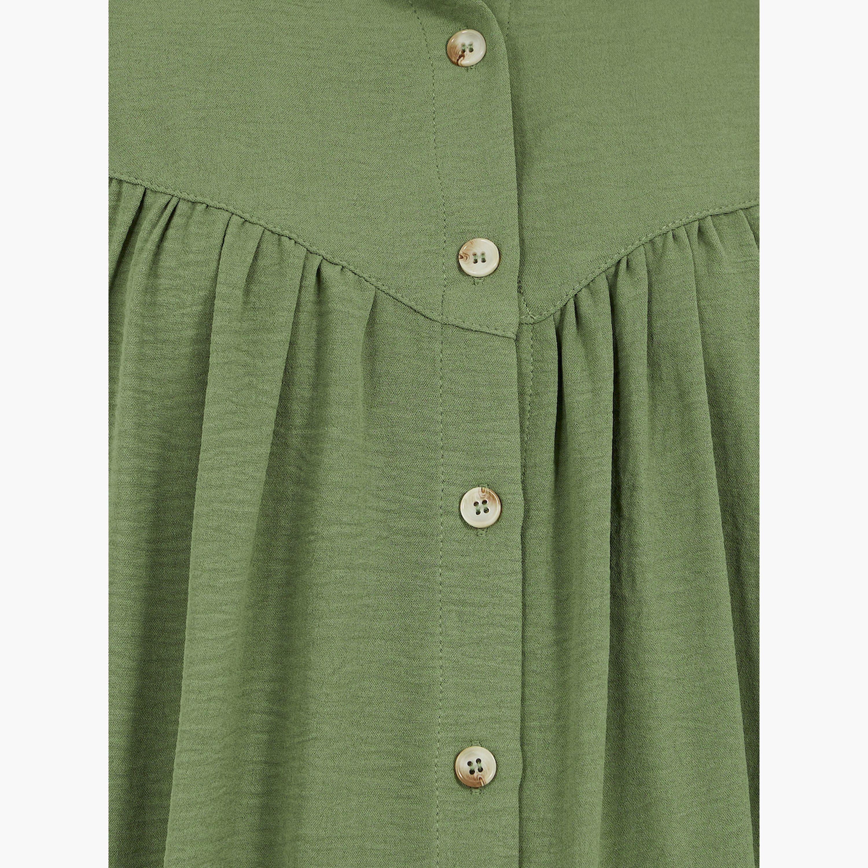 ستايلي -  قميص بياقة شريطية منسوجة وأكمام مطرزة-women-clothing-shirtsandblouses-shirts-image-4