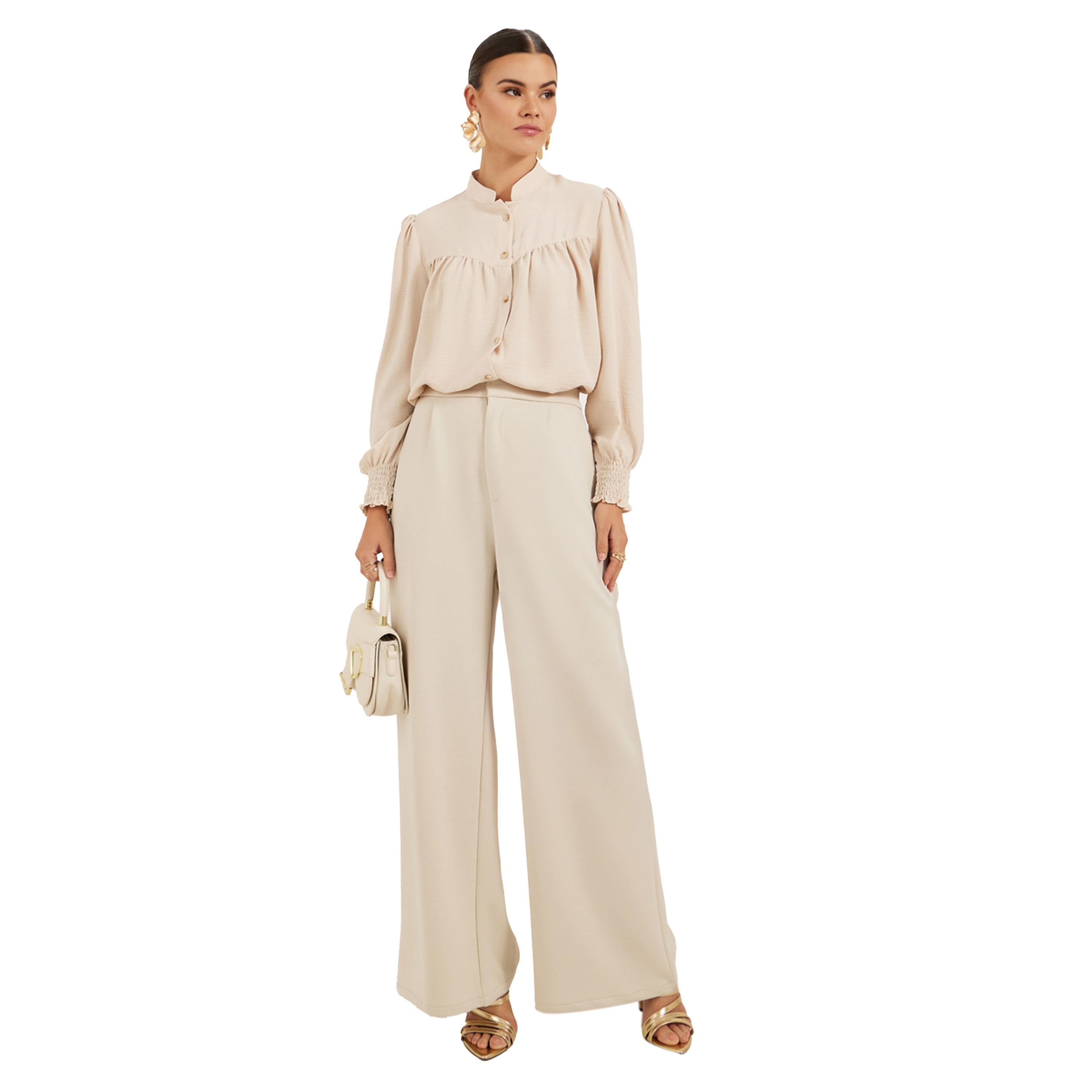 ستايلي -  قميص بياقة شريطية منسوجة وأكمام مطرزة-women-clothing-shirtsandblouses-shirts-image-2