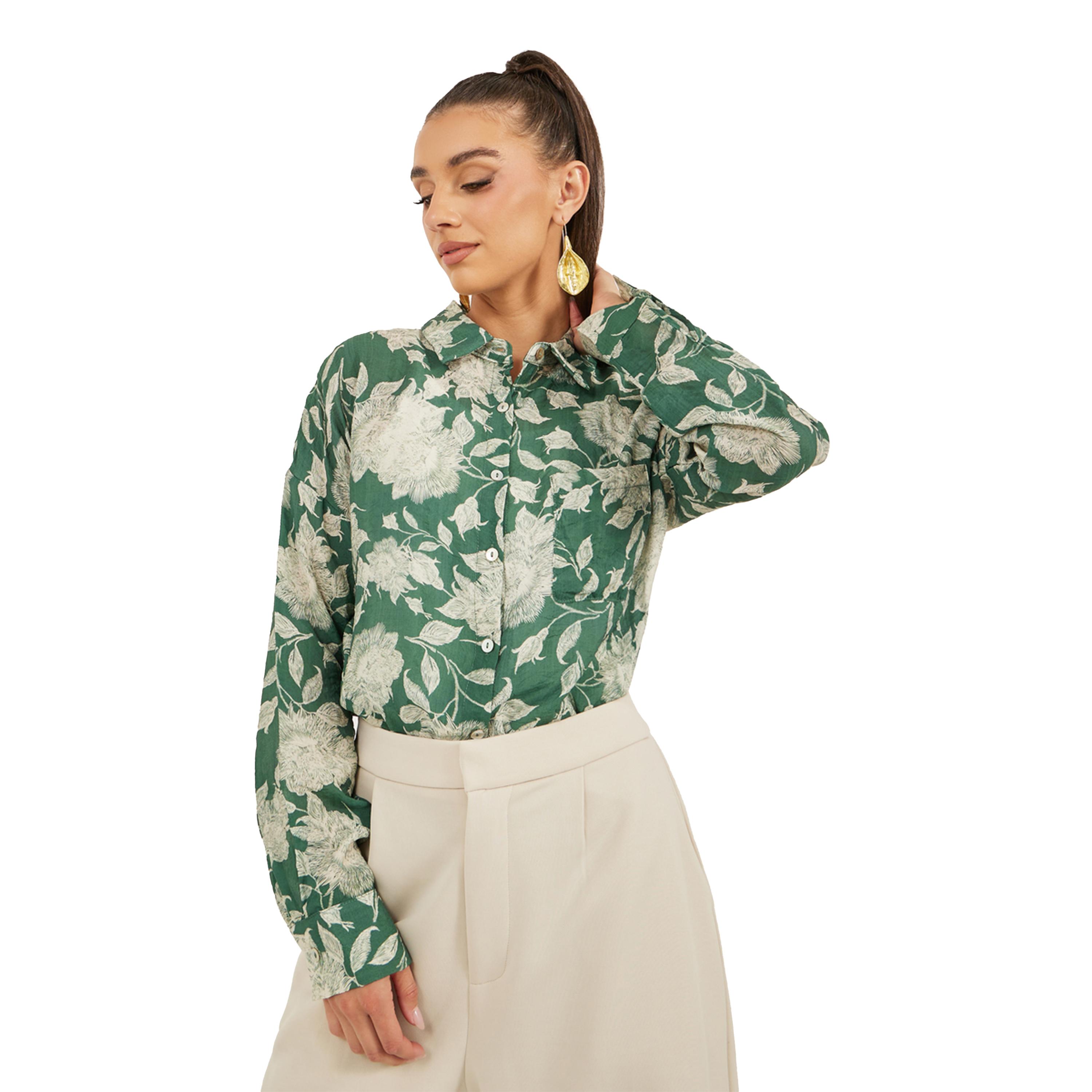 Styli Floral Print Spread Collar Oversized Shirt-women-clothing-shirtsandblouses-shirts-image-3