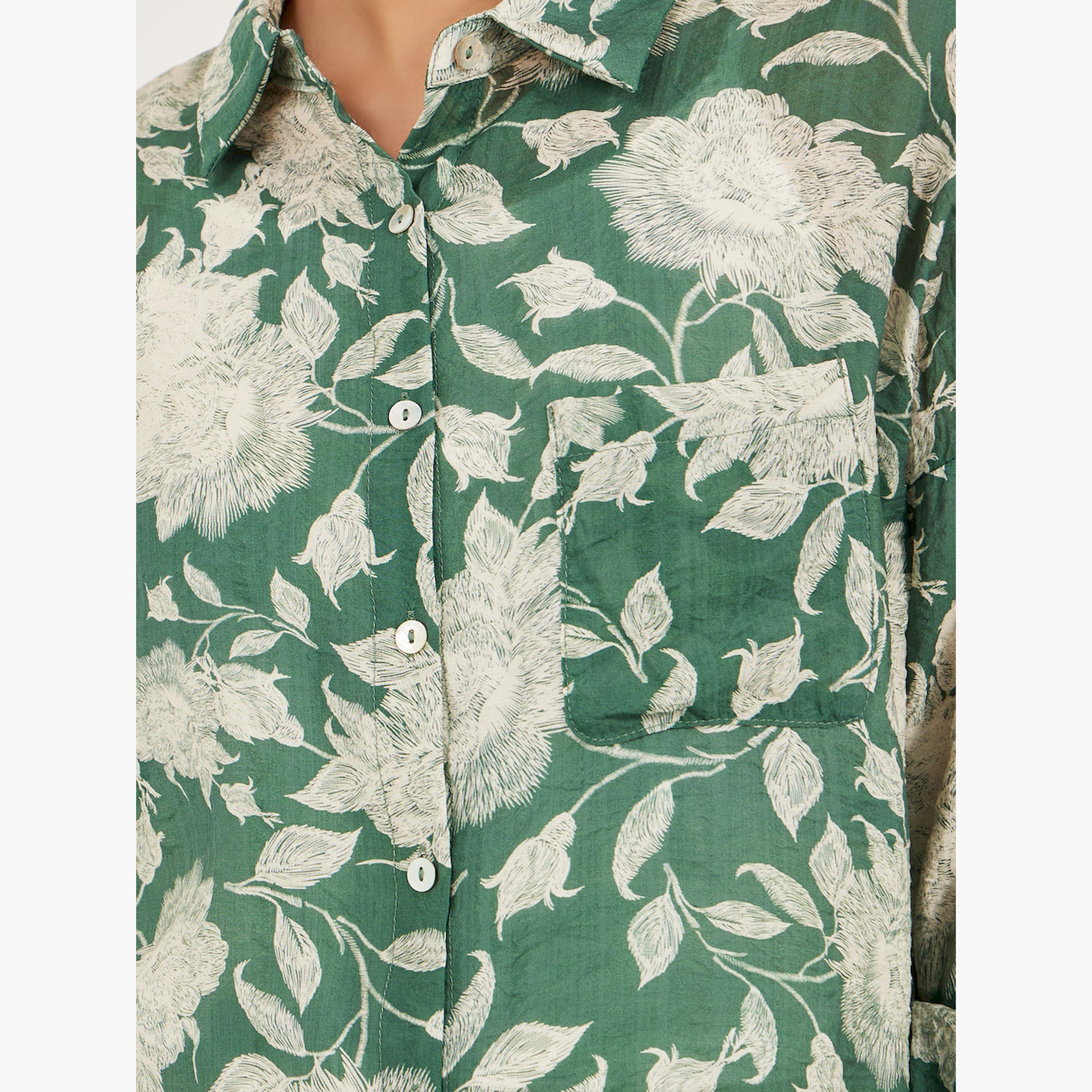 Styli Floral Print Spread Collar Oversized Shirt-women-clothing-shirtsandblouses-shirts-image-5