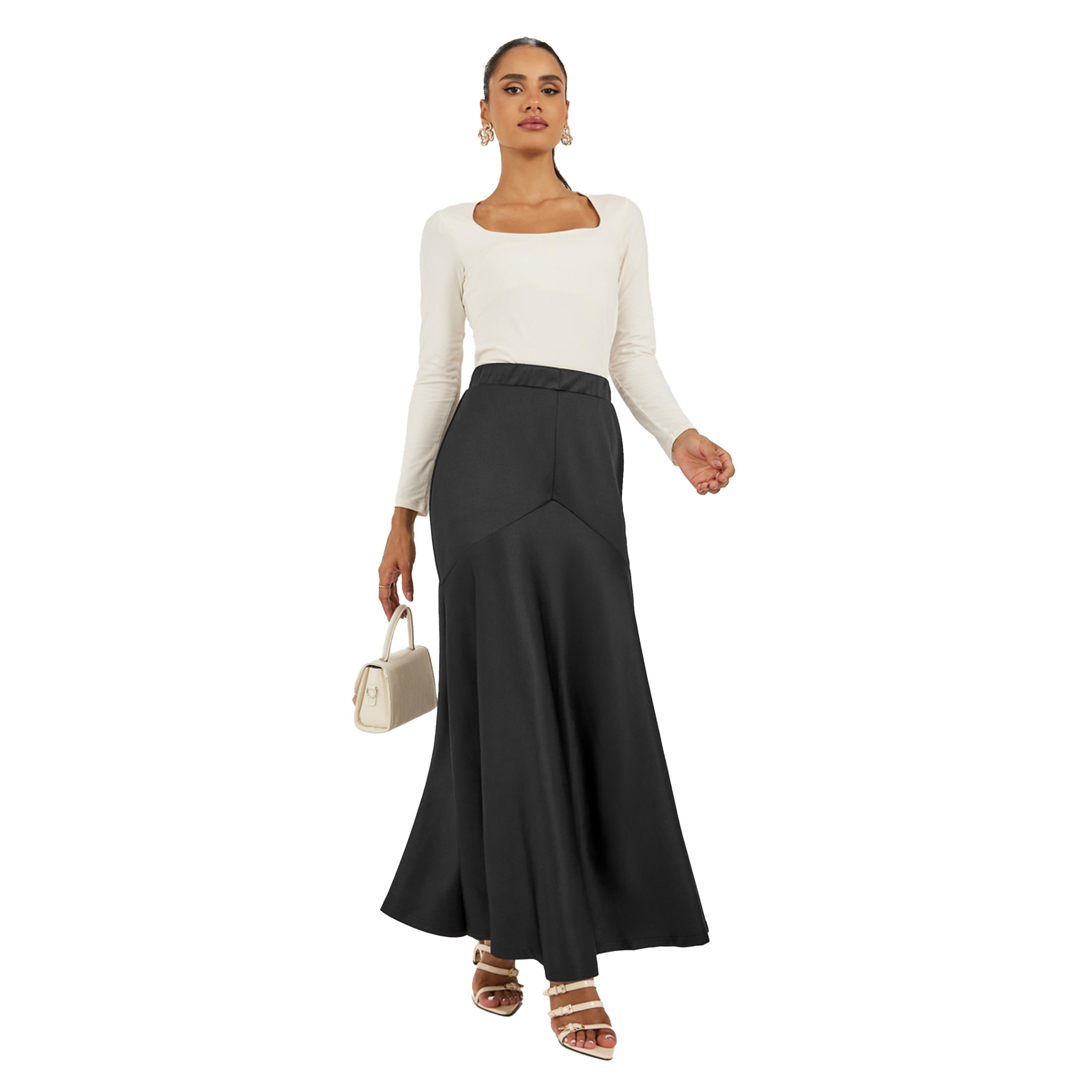 Styli Mid Rise Flared Maxi Skirt-women-clothing-bottoms-skirts-image-1