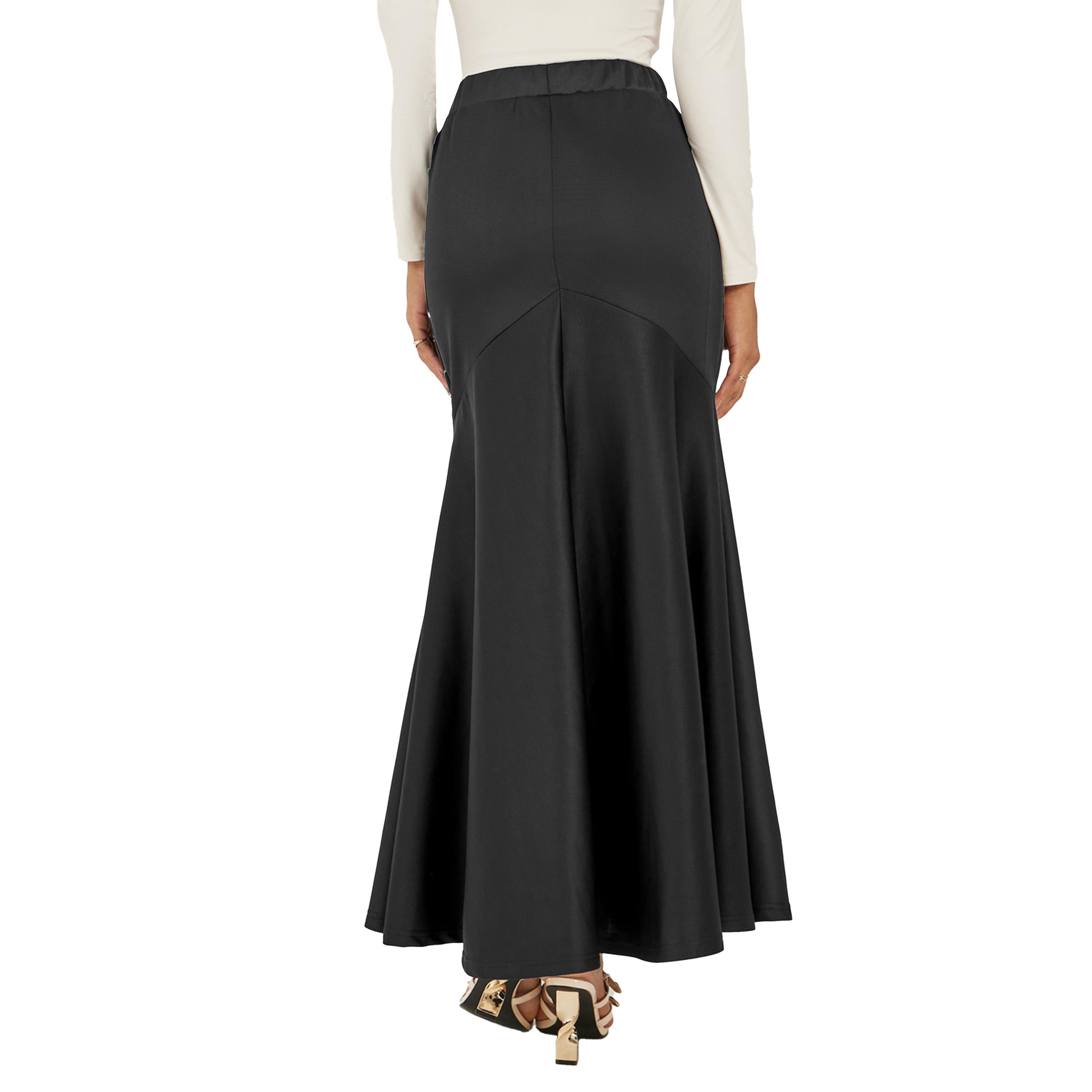 ستايلي - تنورة ماكسي واسعة بخصر متوسط الارتفاع-women-clothing-bottoms-skirts-image-4