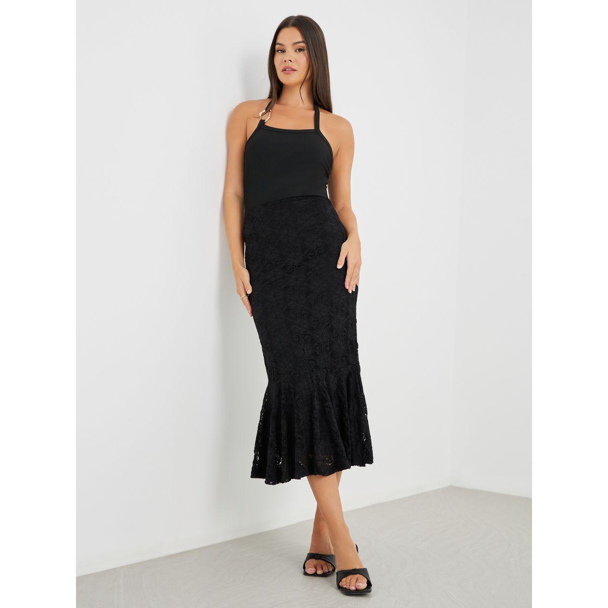 تنورة ميدي ميرميد بتفاصيل دانتيل-women-clothing-bottoms-skirts-image-1