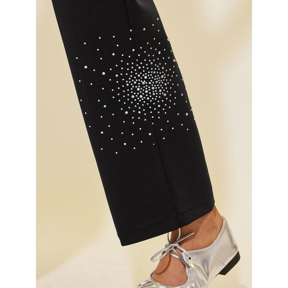 بنطال بأرجل واسعة وكسرات منمق بحجر الراين-women-clothing-bottoms-trousers-image-3